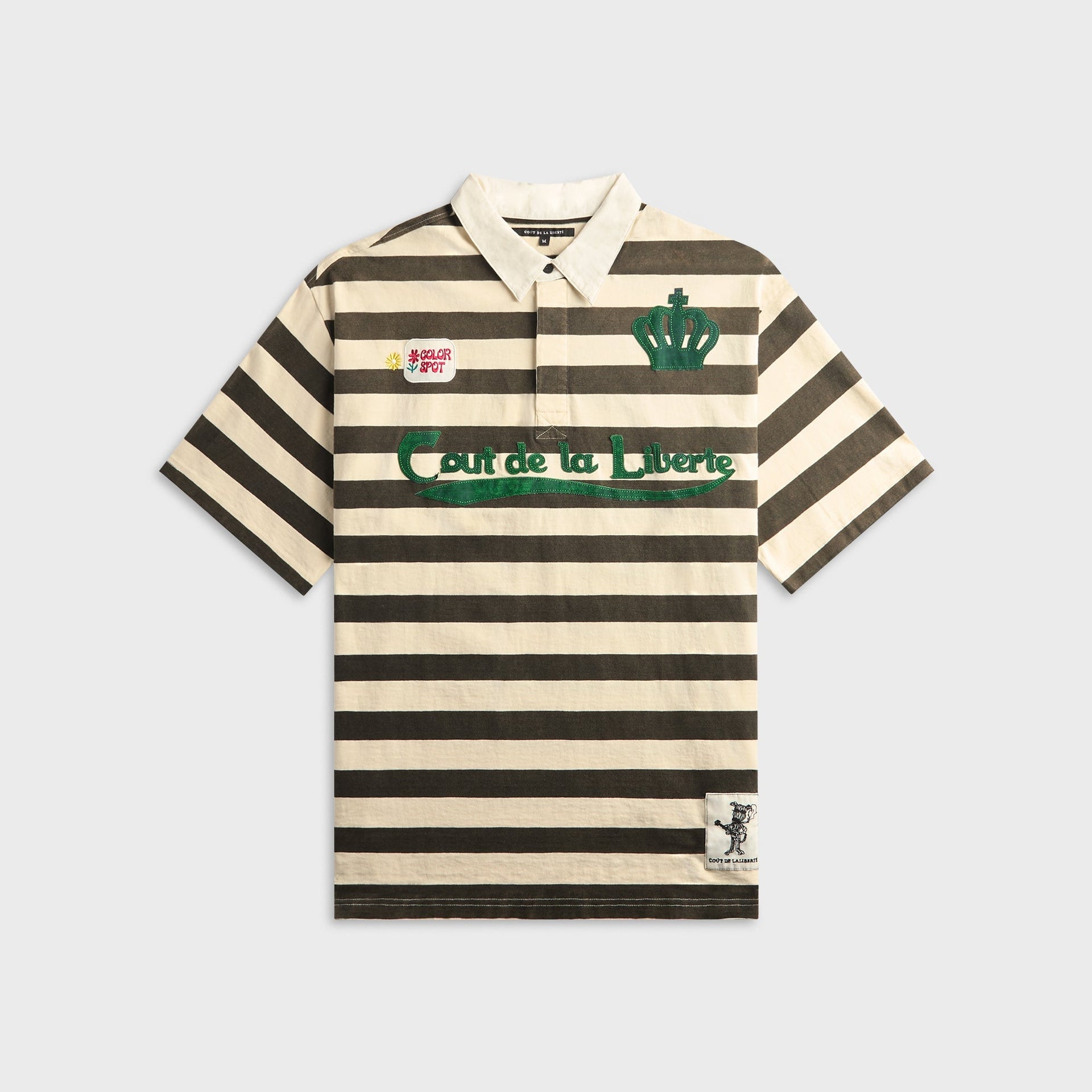 Coût De La Liberté Connor Stripe Rugby With Crystal Embroidered CDLL 56 Shirt - Ozone Black