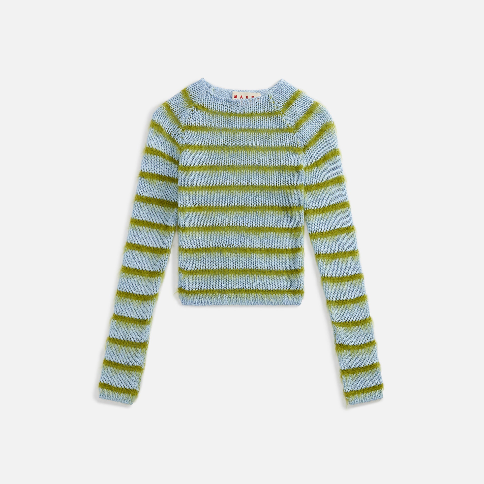 Marni Roundneck Bicolor Brushed Stripe Sweater - Iris Black