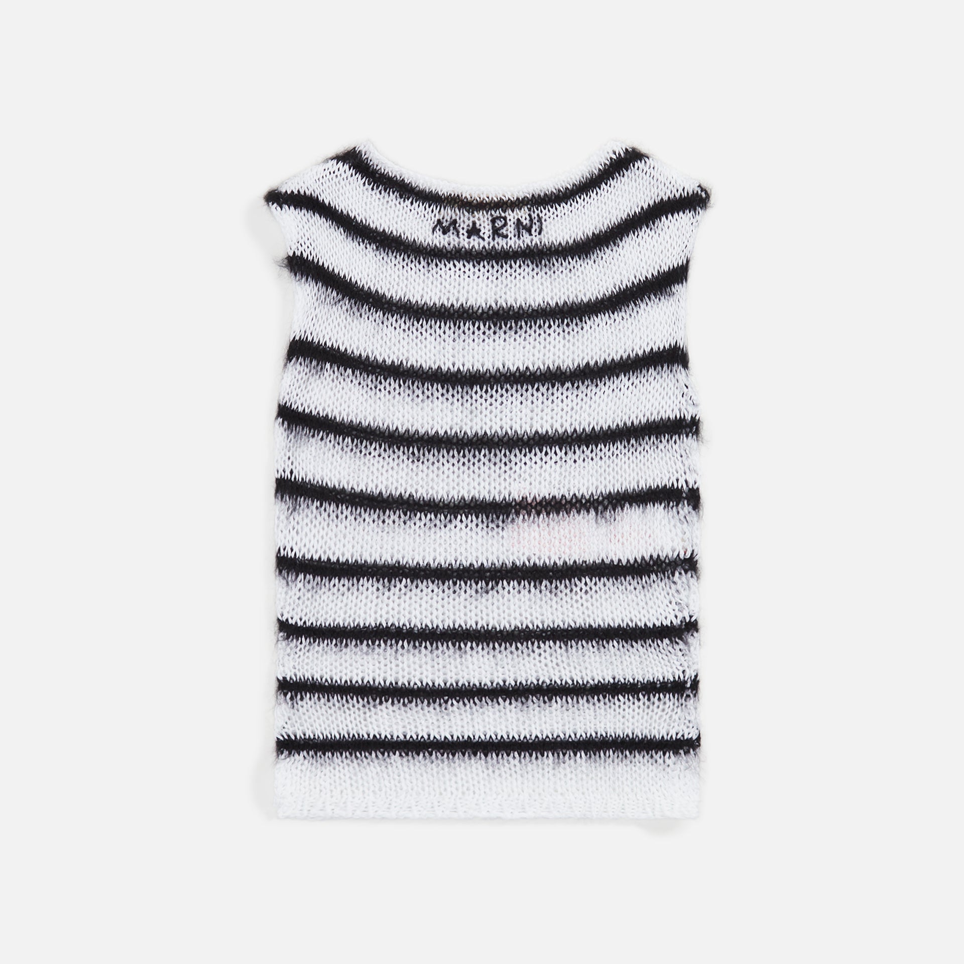 Marni Roundneck Bicolor Stripe Sweater - Lily White