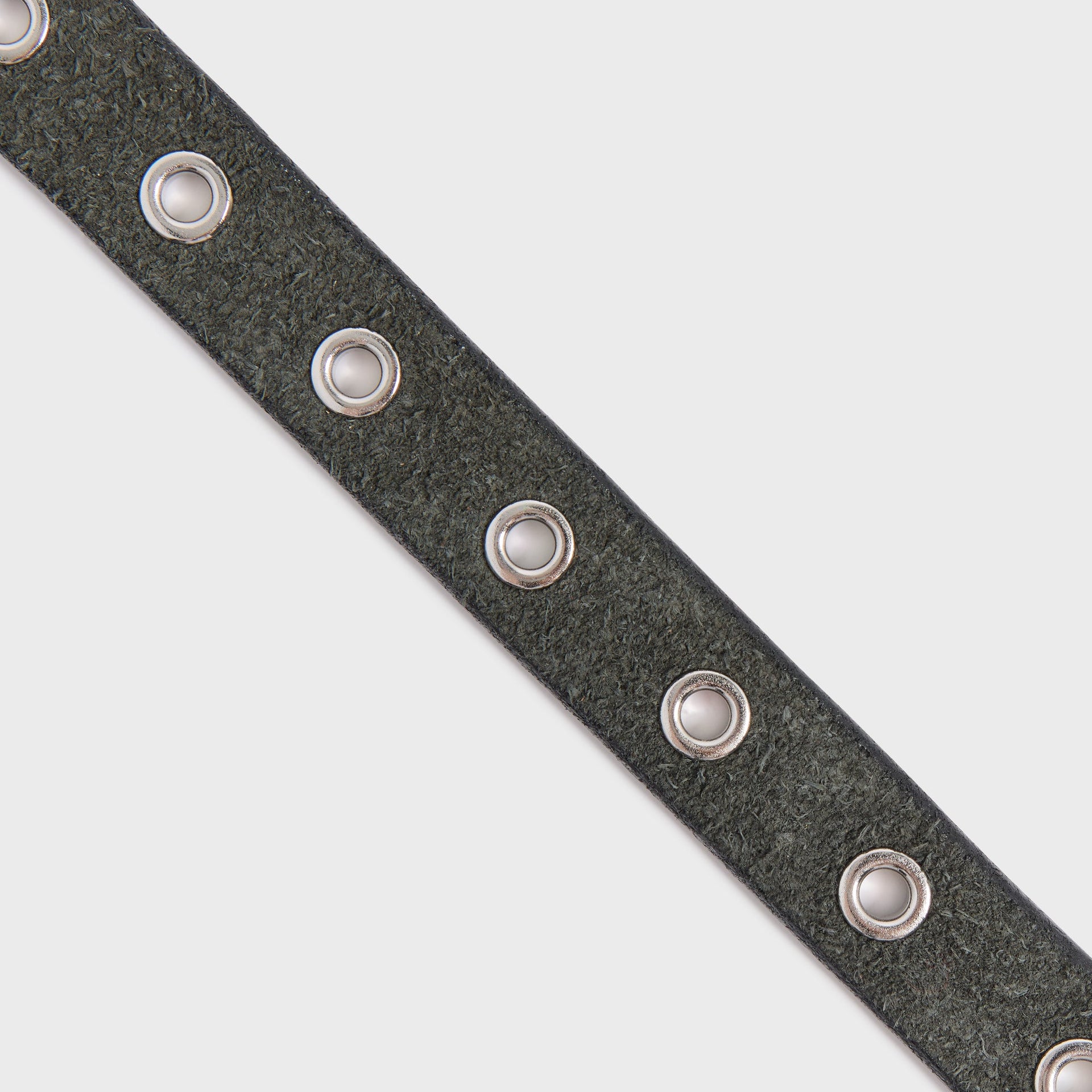 Maximum Henry Suede Eyelet Very Slim Standard Belt - Charcoal