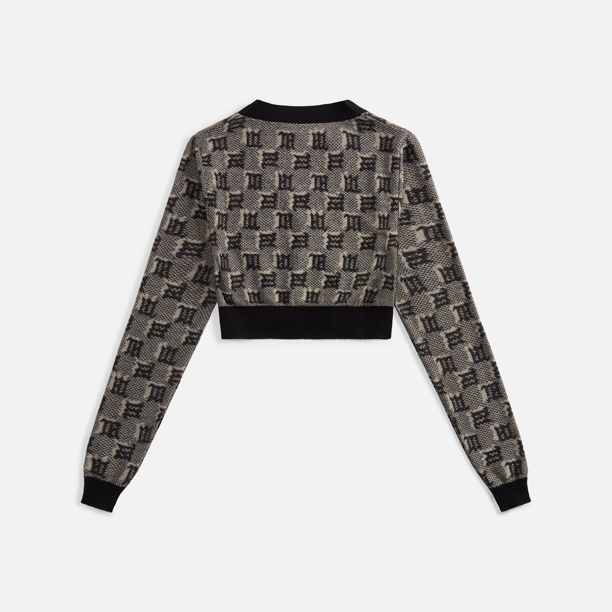 MISBHV Silk Wool Knitted Monogram Cropped Cardigan - Multi