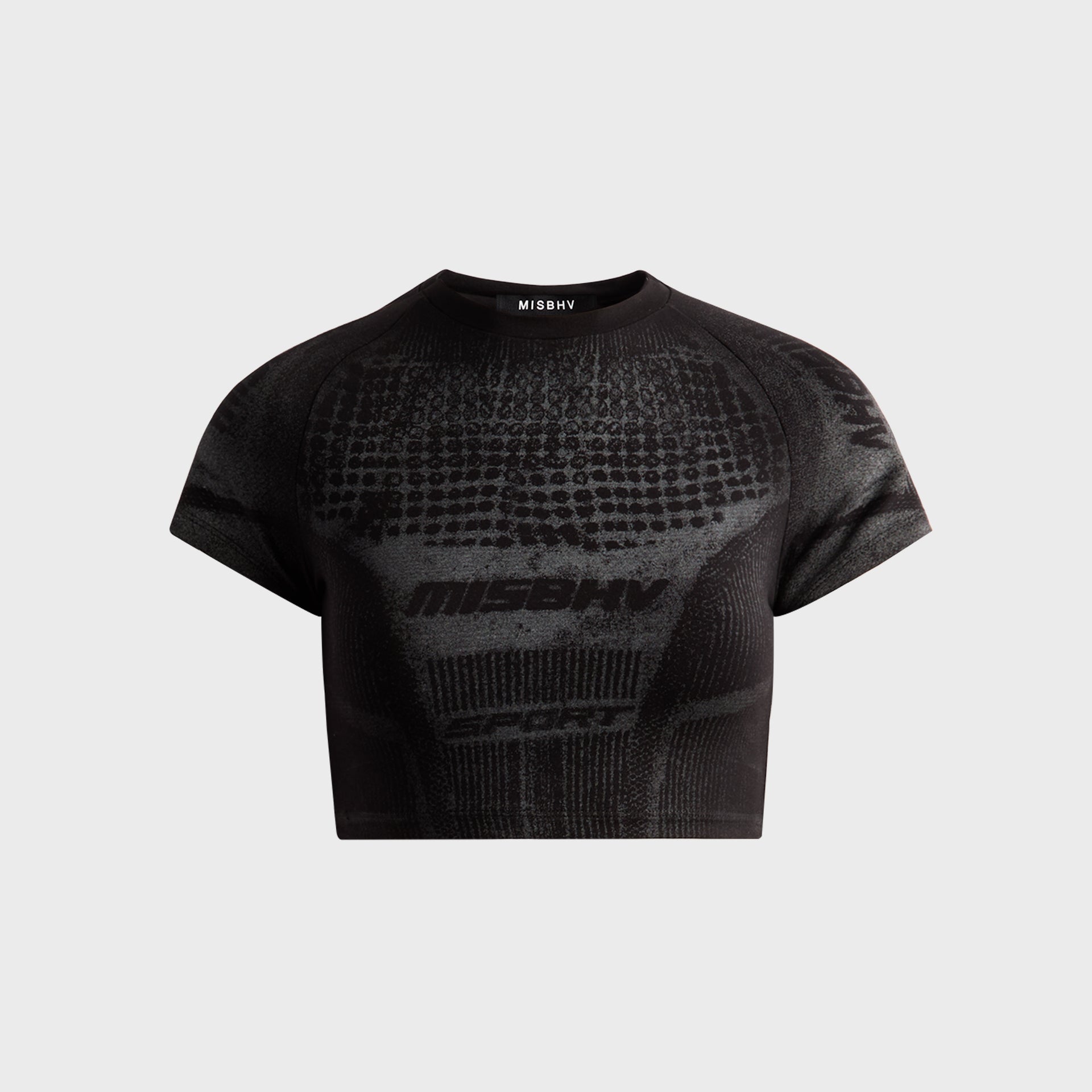 MISBHV Activewear Printed Jersey Crop Tee - Black