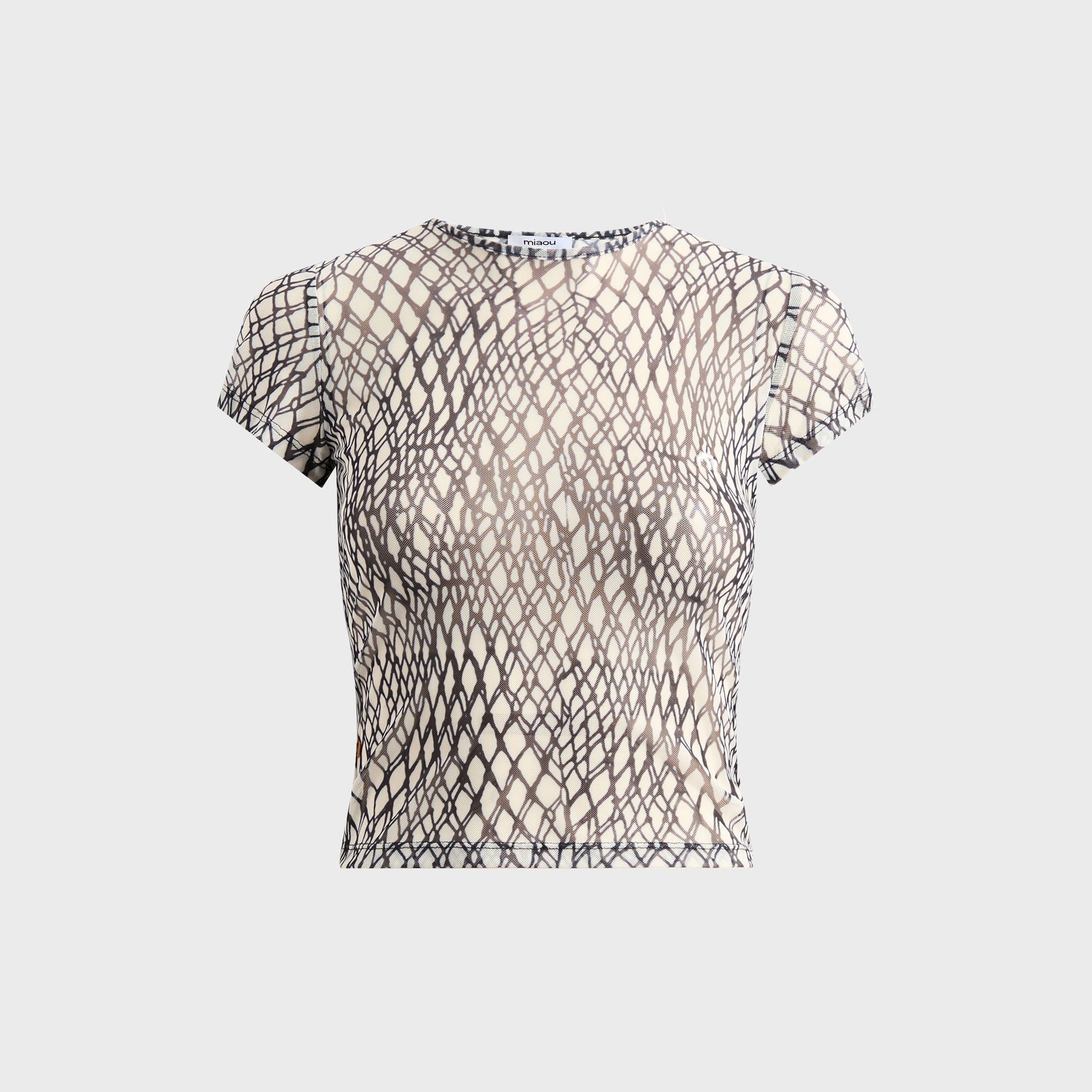 Miaou Mini Tee - Black Lattice