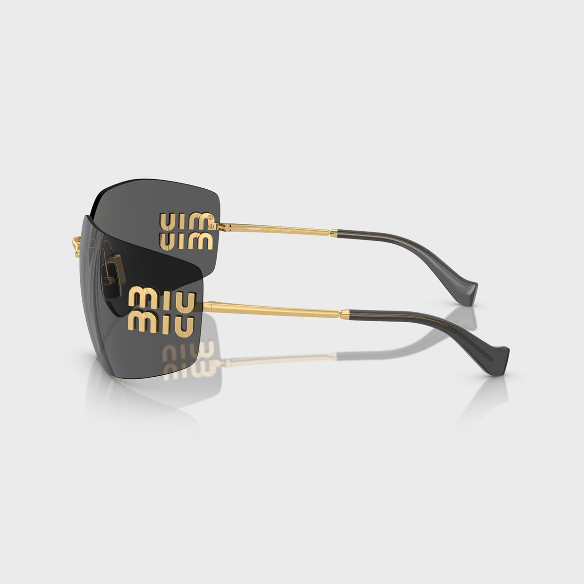 Miu Miu Aube Sunglasses - Gold / Dark Grey