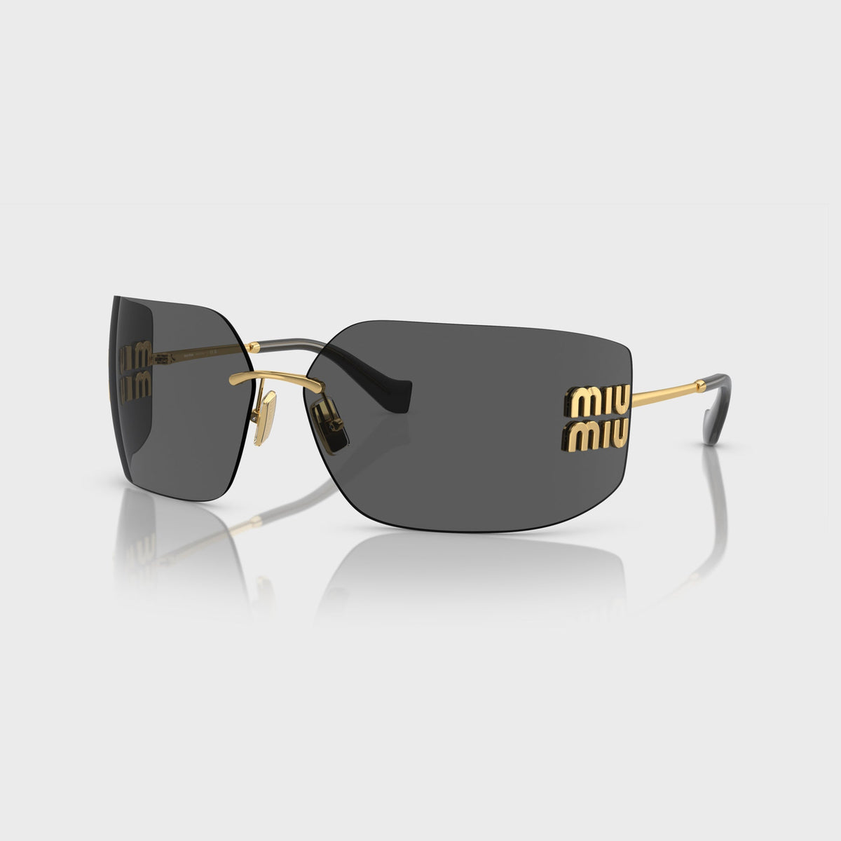 Miu Miu Aube Sunglasses - Gold / Dark Grey