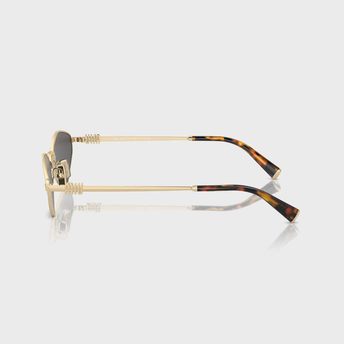 Miu Miu MIU0MU56ZS Sunglasses - Pale Gold / Dark Grey