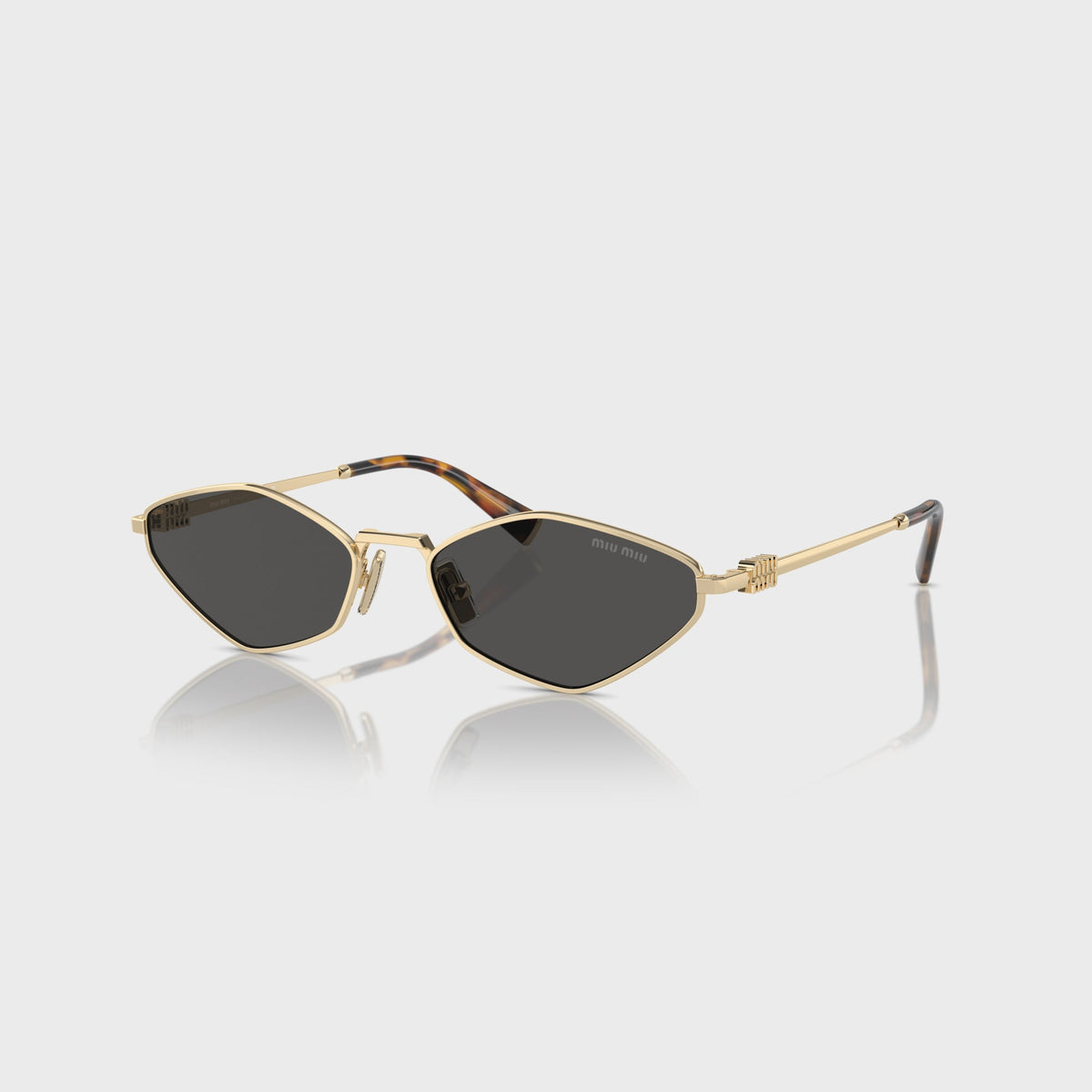 Miu Miu MIU0MU56ZS Sunglasses - Pale Gold / Dark Grey