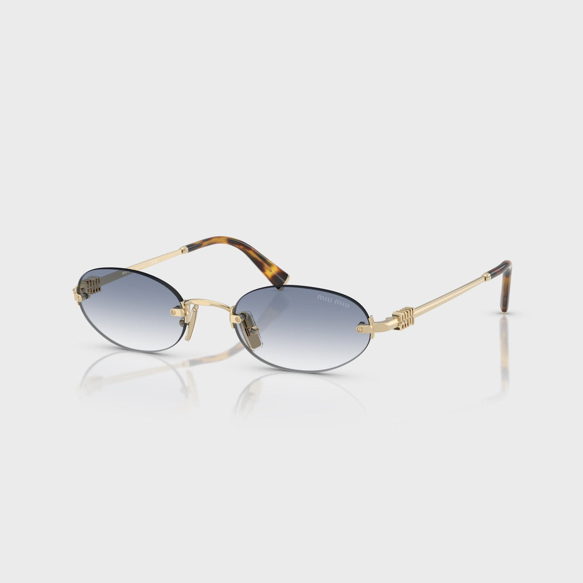 Miu Miu Sunglasses - Pale Gold / Clear Gradient Light Blue