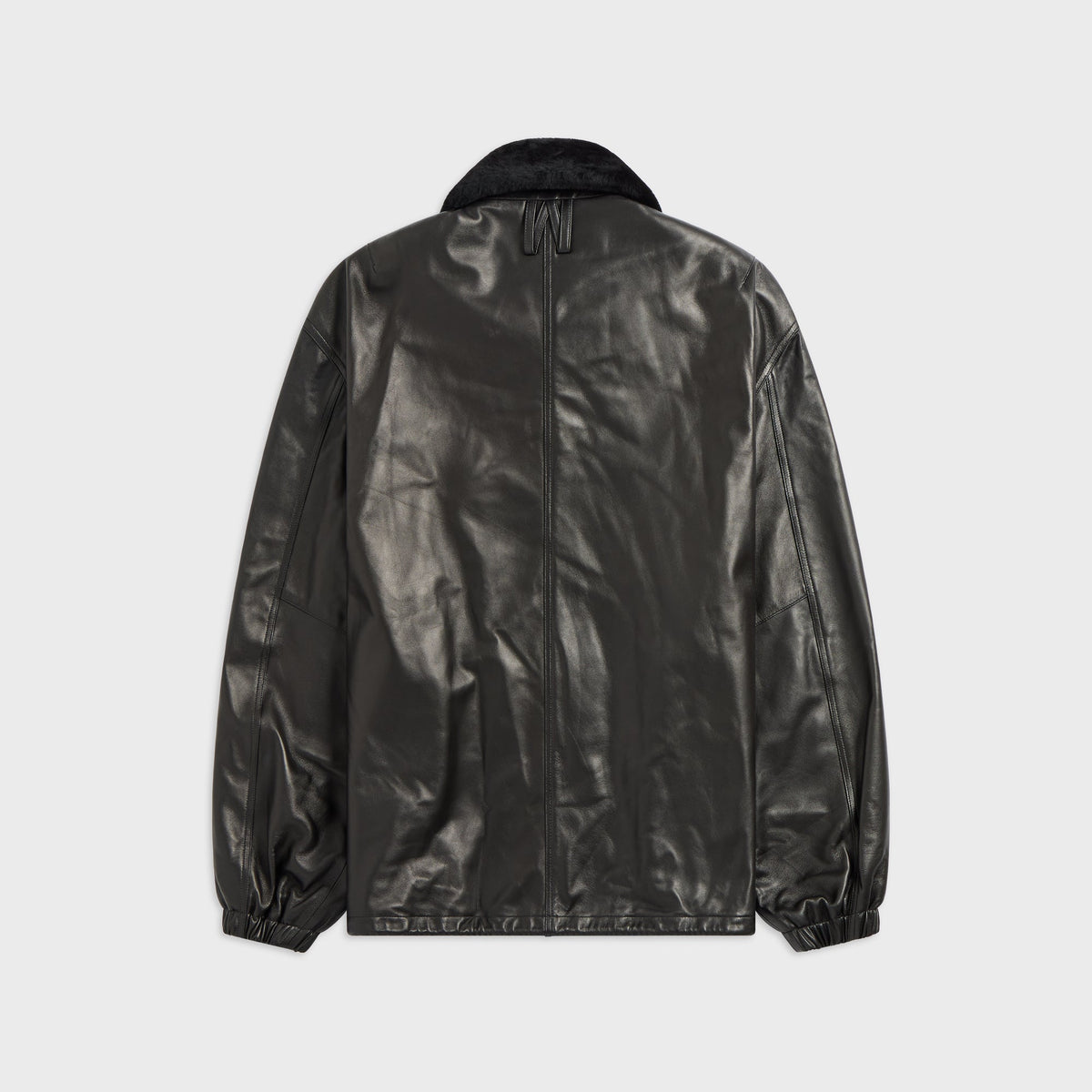 Willy Chavarria Leather Coach Jacket - Black Beauty