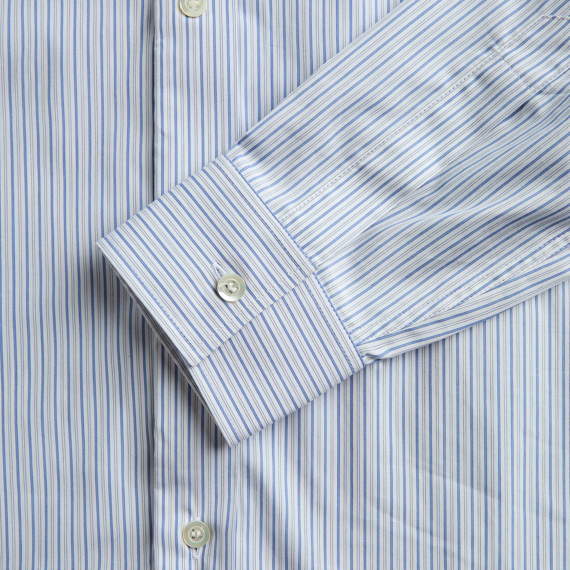 Maison Margiela Striped Cotton Shirt - Pinstripe White / Light Blue
