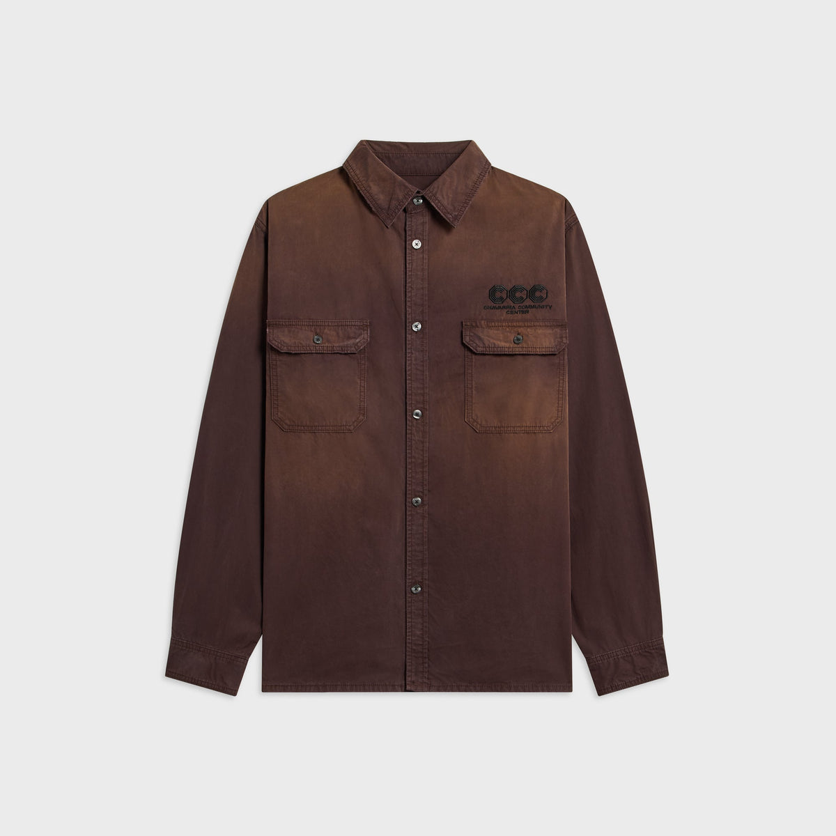 Willy Chavarria OS Long Sleeves Workwear Corcoran Overshirt - Uniform Brown