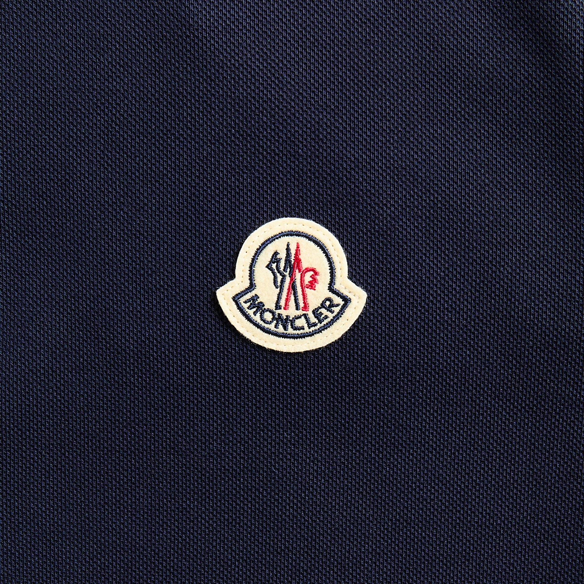 Moncler Short Sleeve Logo Cotton Pique Polo - Dark Blue