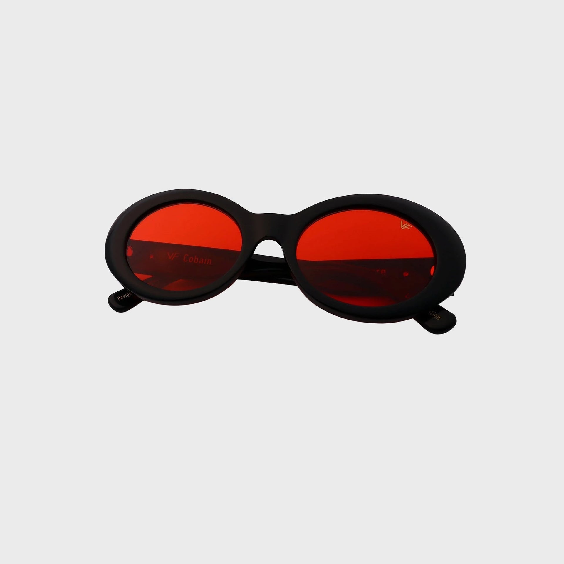 Vintage Frames Cobain Black Acetate Sunglasses - Red Solid