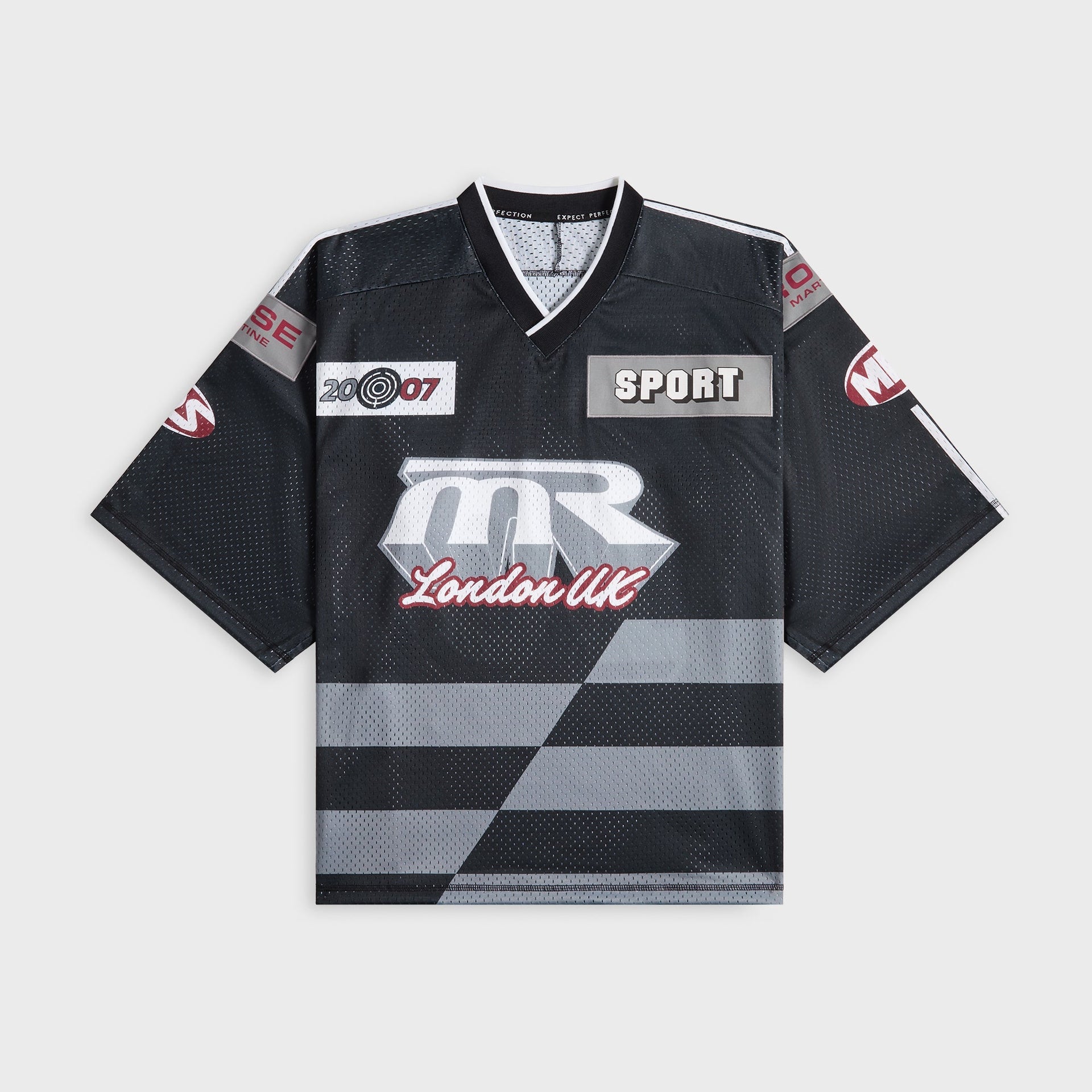 Martine Rose Oversized Hockey Top - Black / Grey
