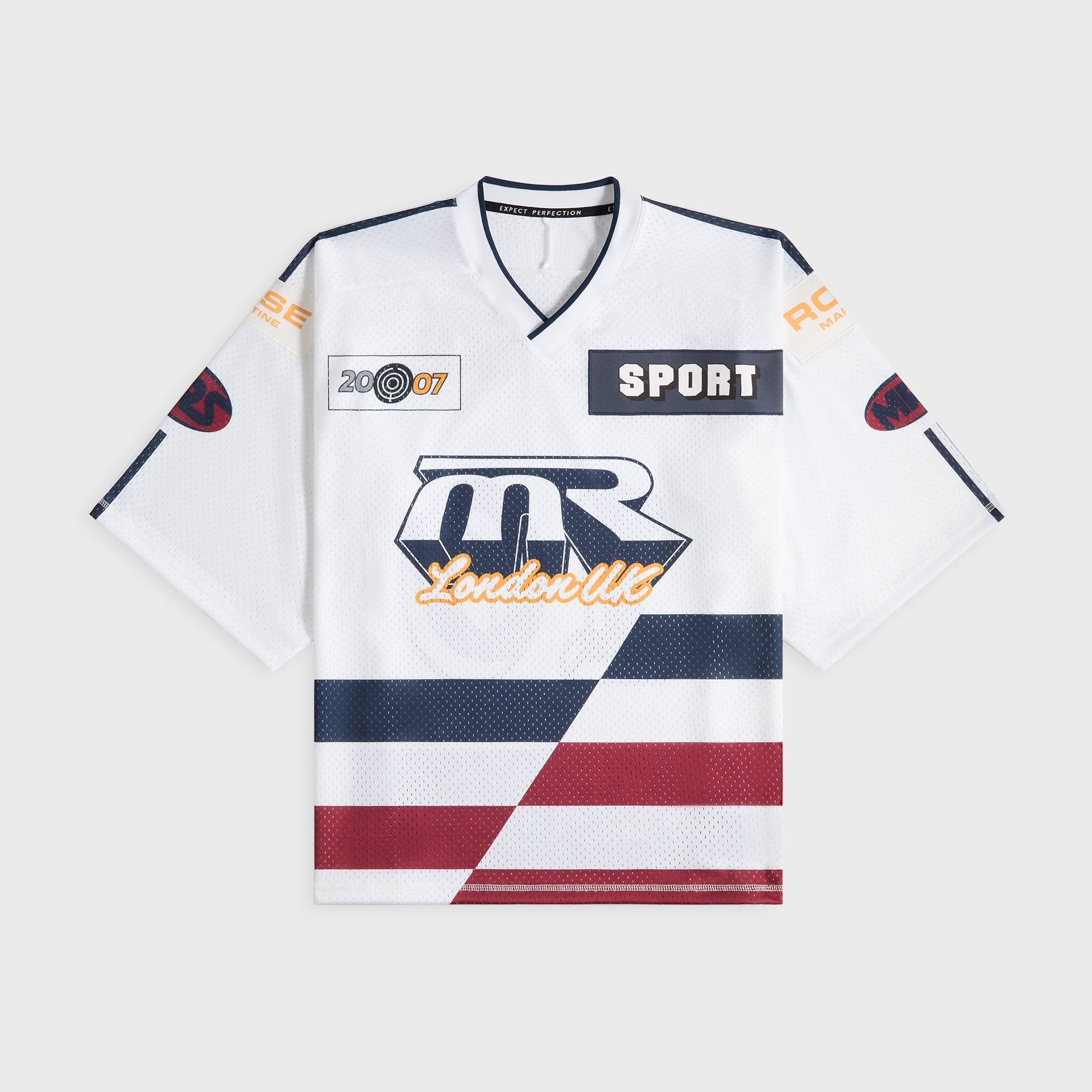 Martine Rose Oversized Hockey Top - White / Navy