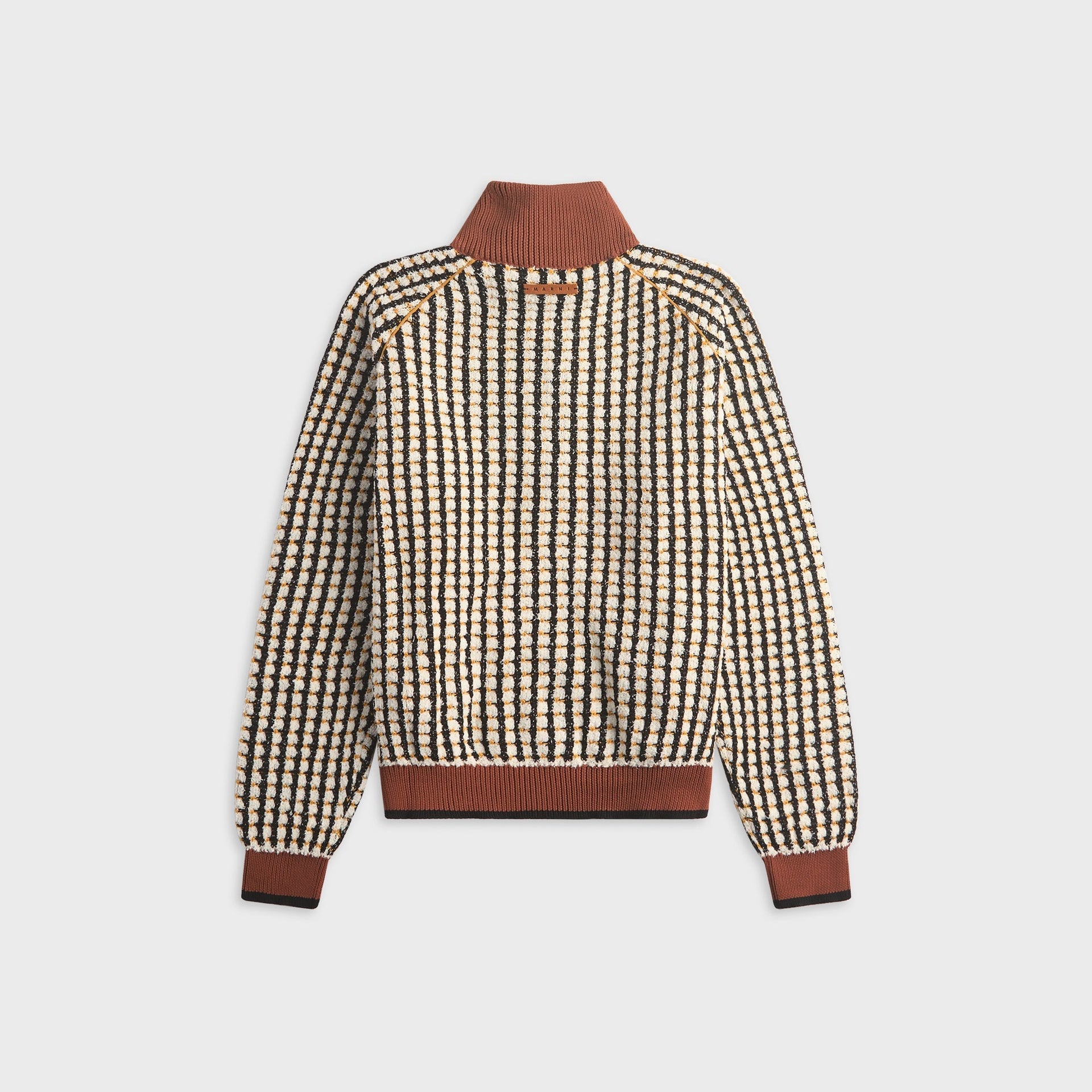 Marni Bouclé Zip-Up Sweater - Lily White