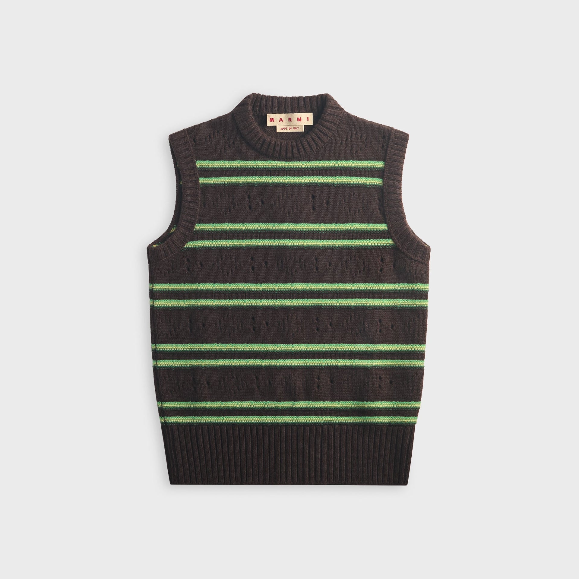 Marni Cashmere Vest With Openwork Knit - Brown