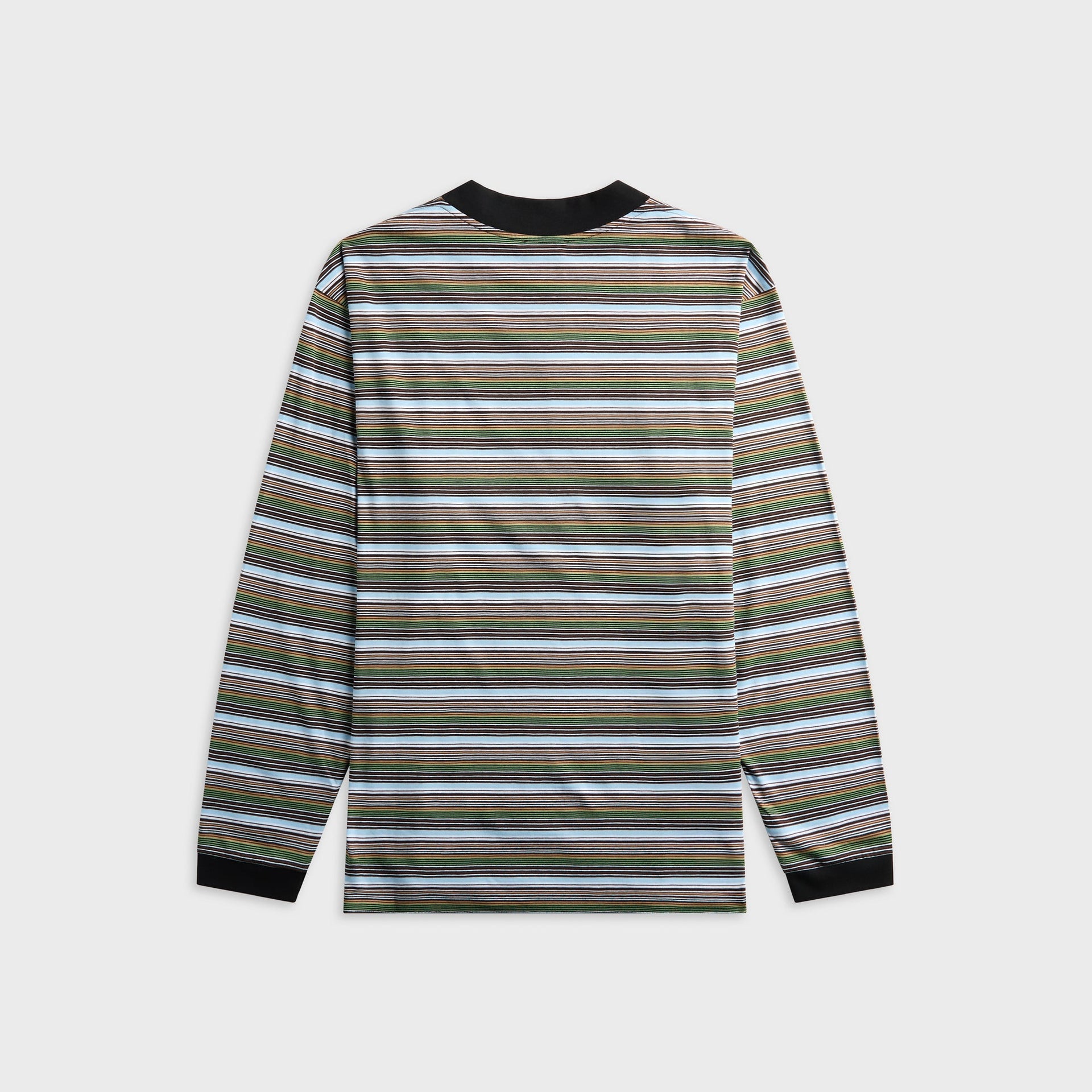 Marni Multicolour Striped Cotton Long Sleeve Tee - Cobalt