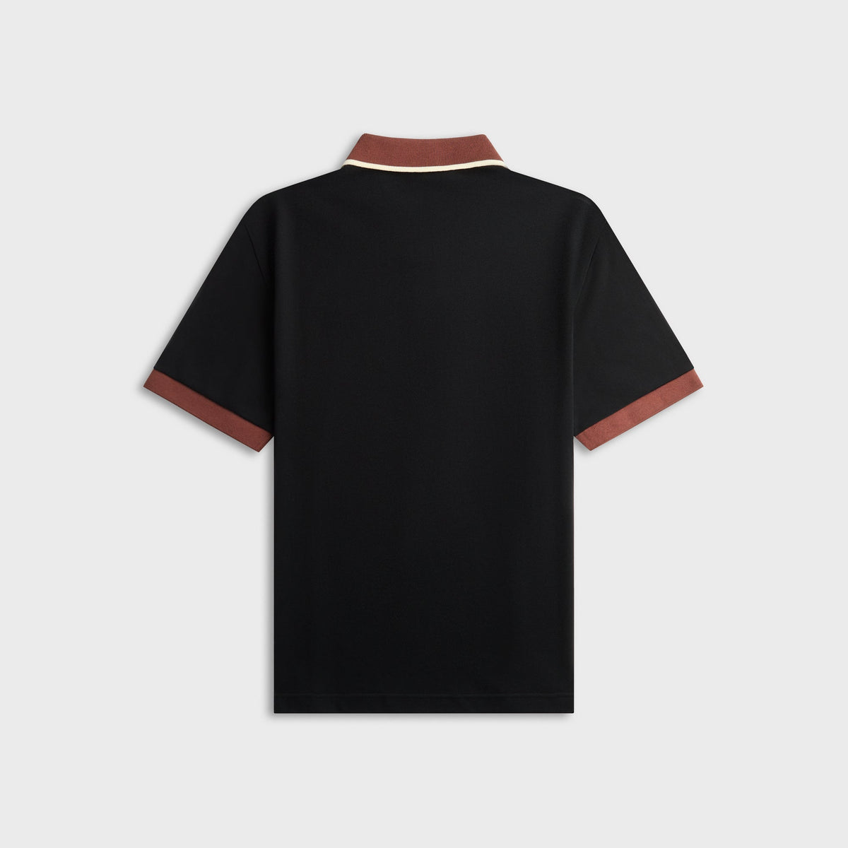 Marni Short Sleeve Slim Fit Polo Shirt in Black, black polo, back view