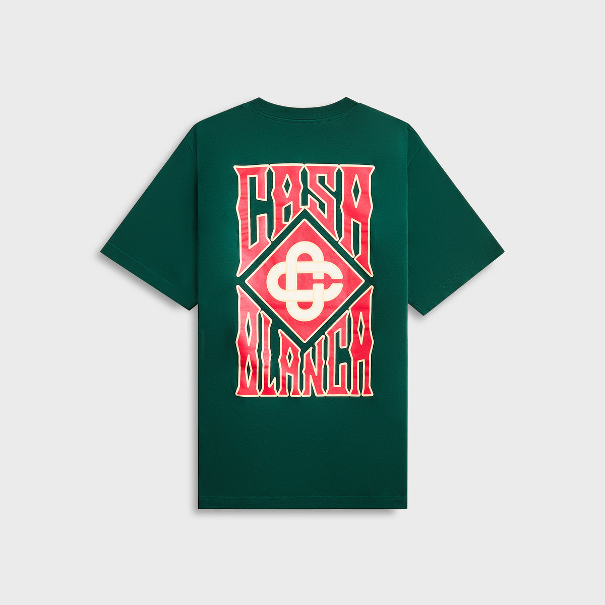 Casablanca Gothic Stacked Logo Screen Printed Tee - Green