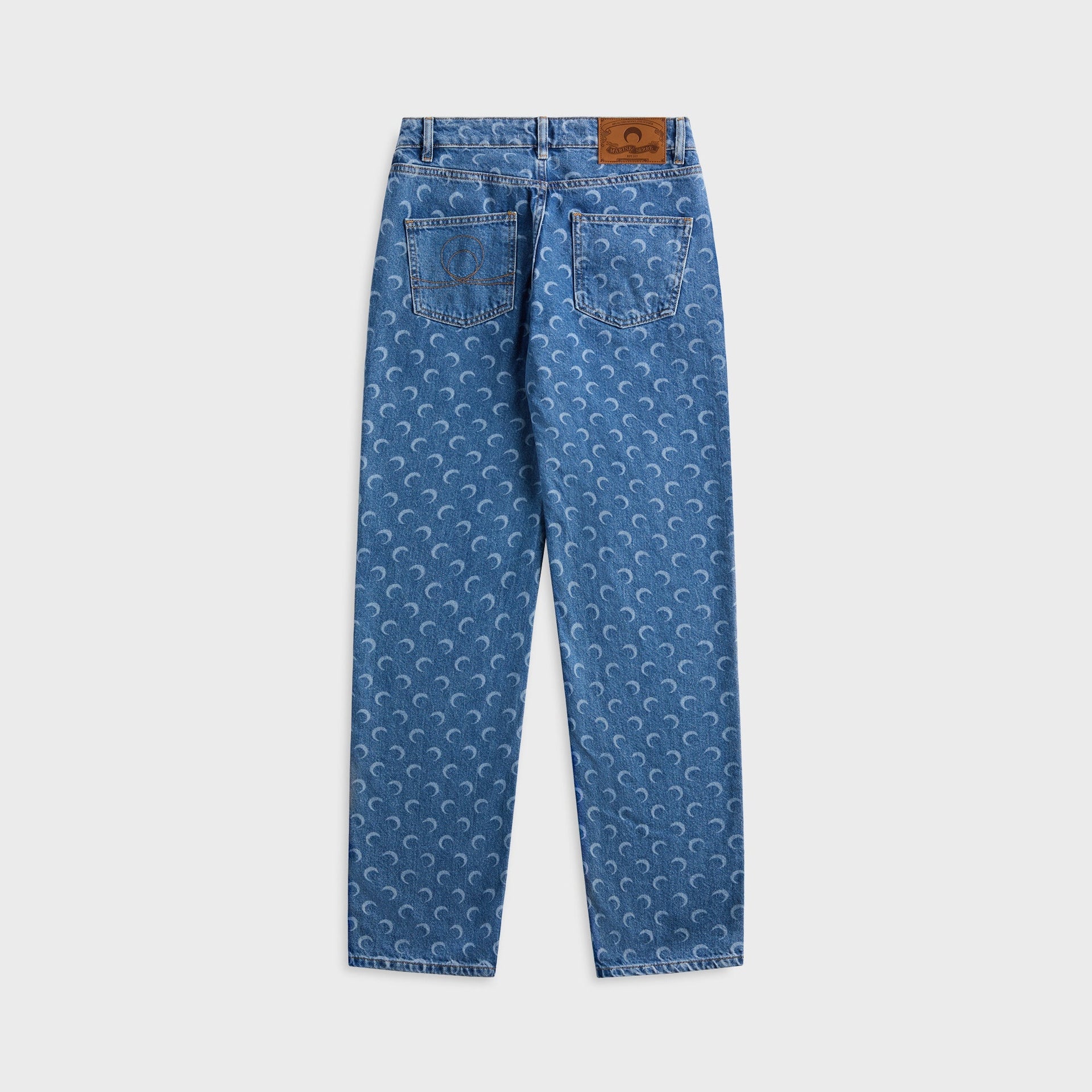 Marine Serre Moon Laser Blue Wash Denim Jean - Blue