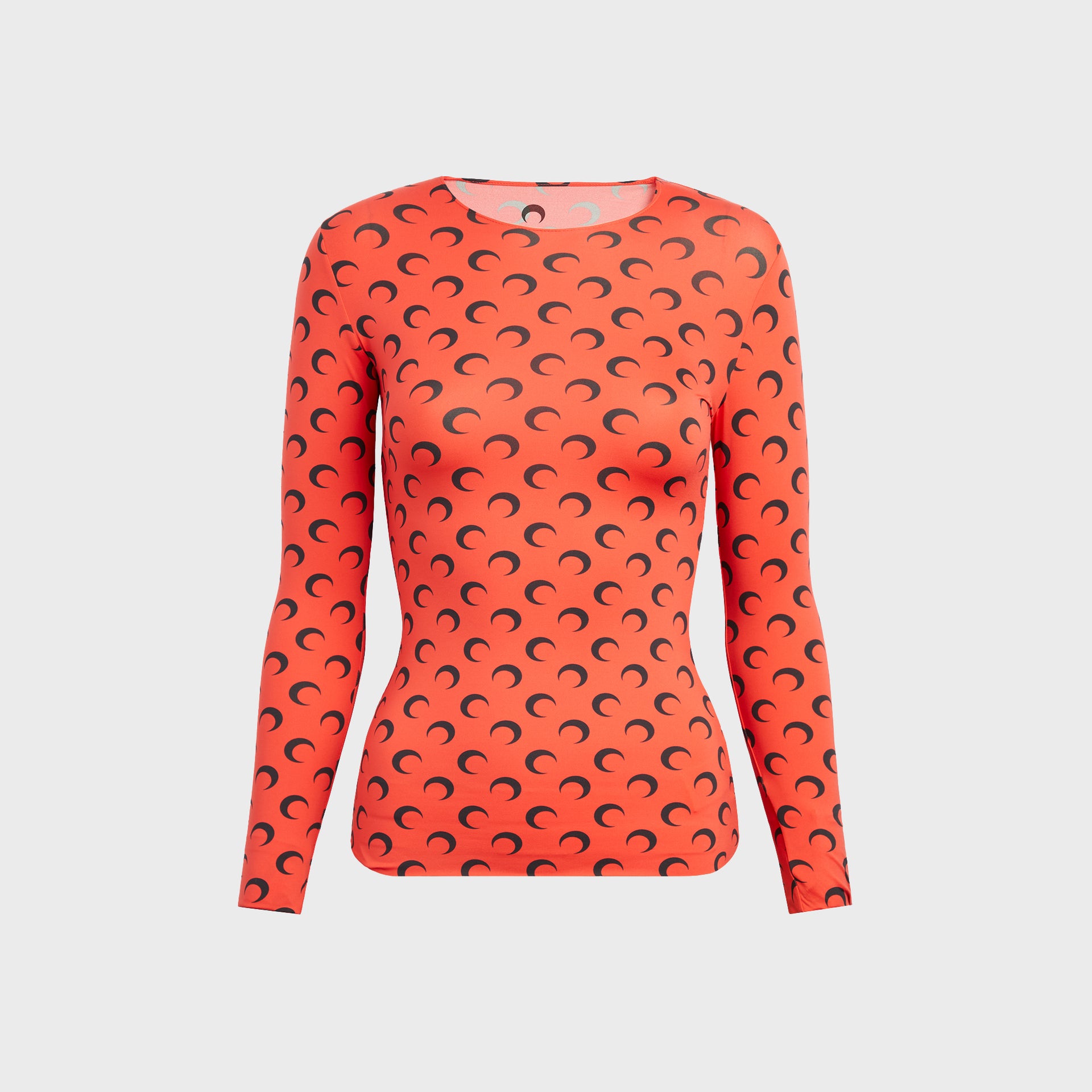 Marine Serre Recycled Moon Jersey Crewneck Top - Red