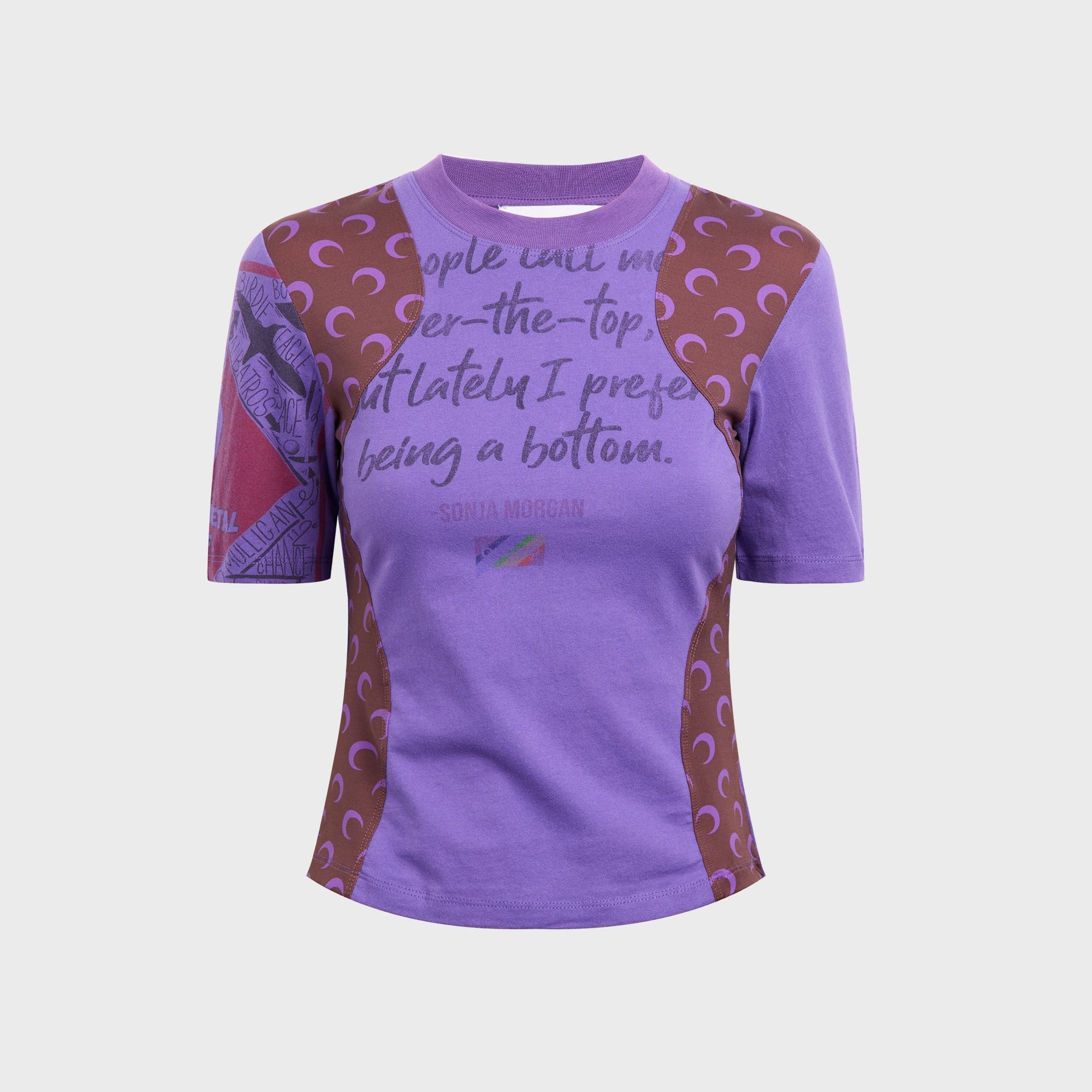 Marine Serre Regenerated Graphic Jersey Baby Fit Tee - Aubergine