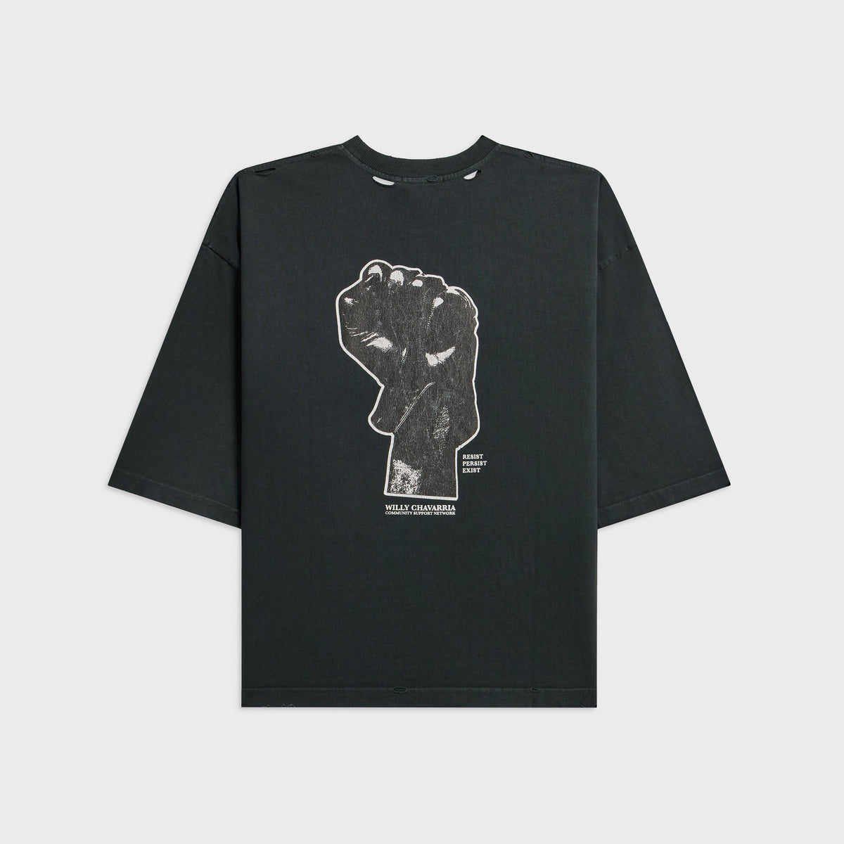 Willy Chavarria Resist Persist Exist Buffalo Tee - Black Beauty