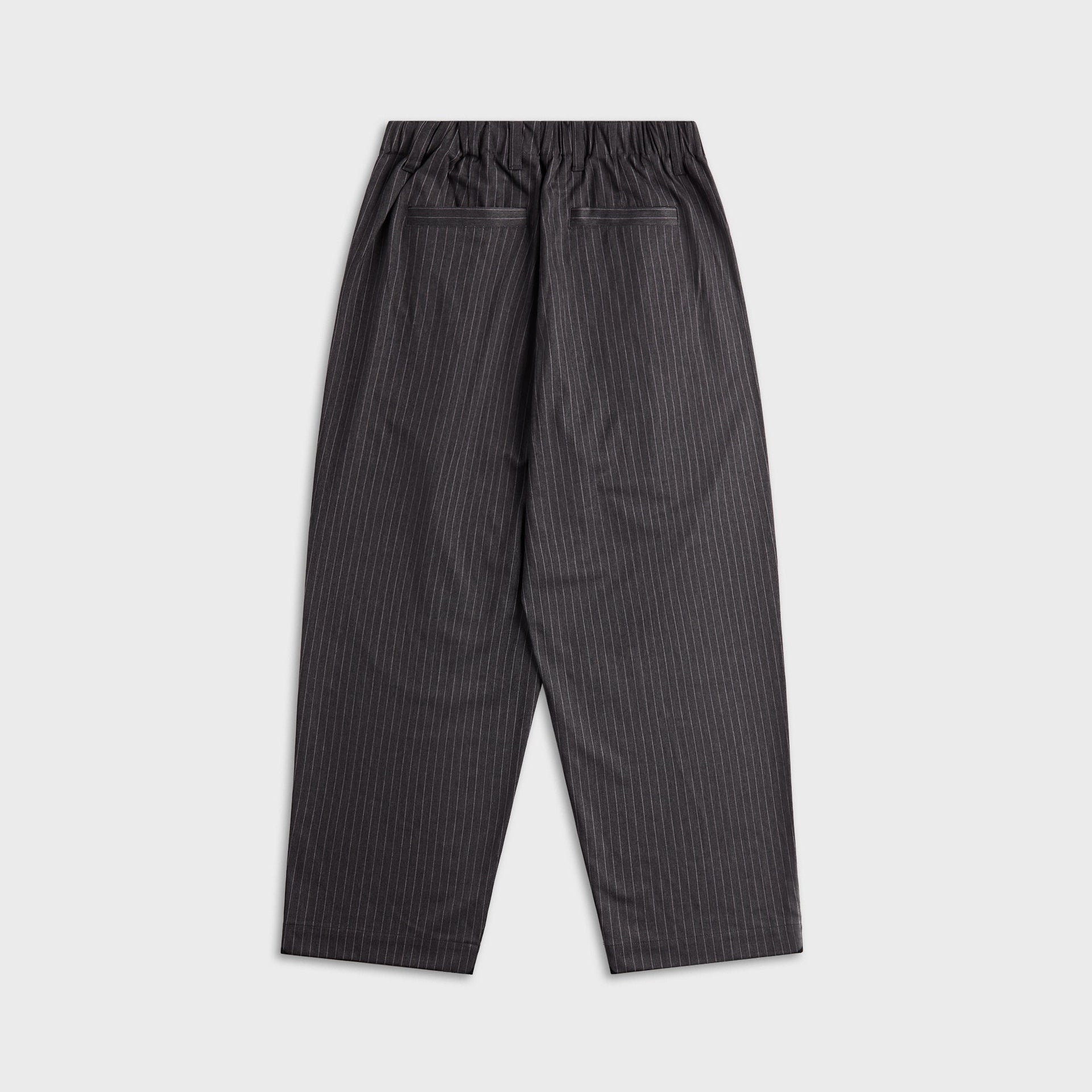 Metalwood Elastic Waist Baggy Pant - Grey Pinstripe