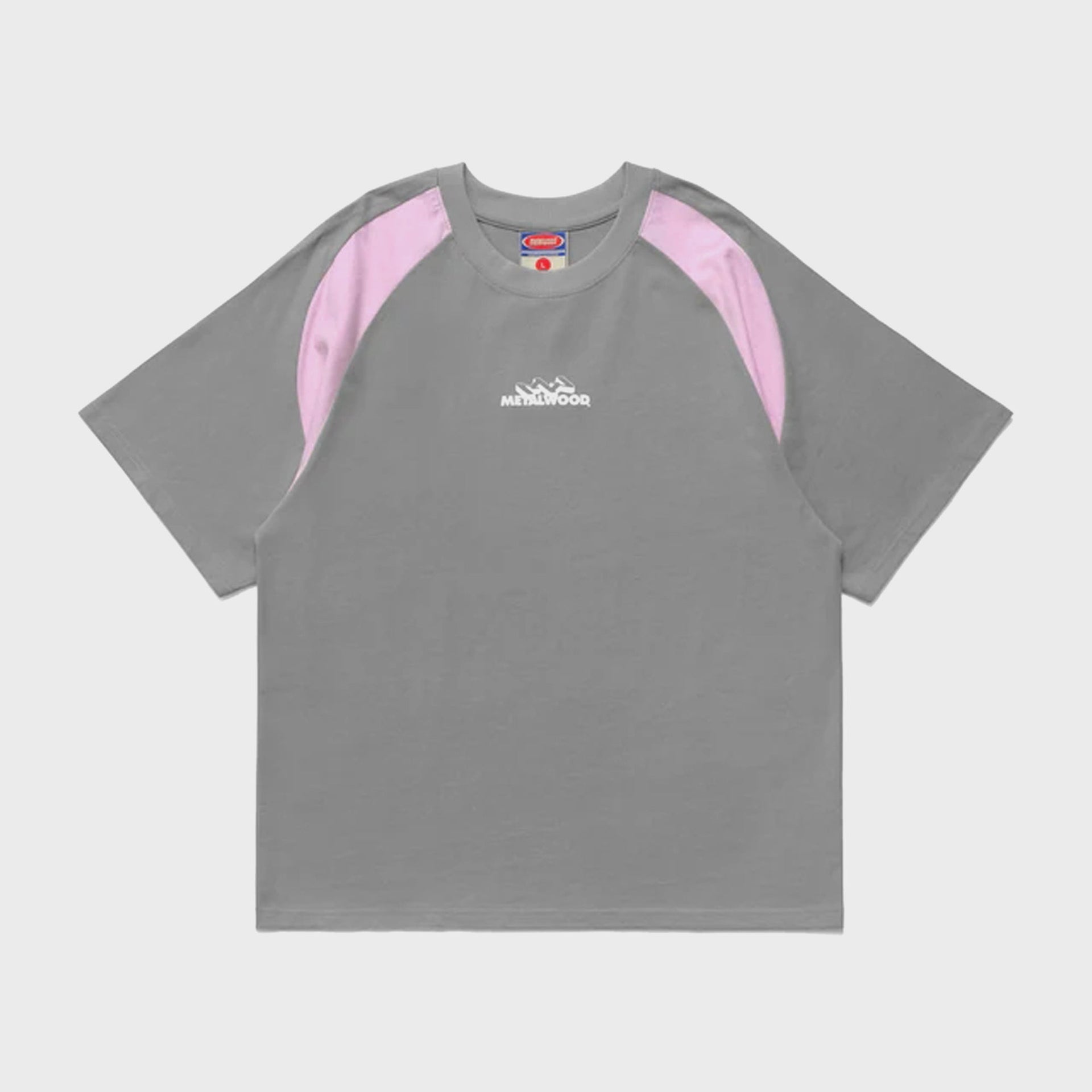 Metalwood Mountaineer Raglan Tee - Grey / Pink