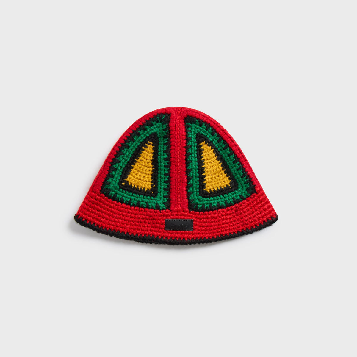 Nicholas Daley Hand Crochet Bucket Hat - Red / Black / Gold