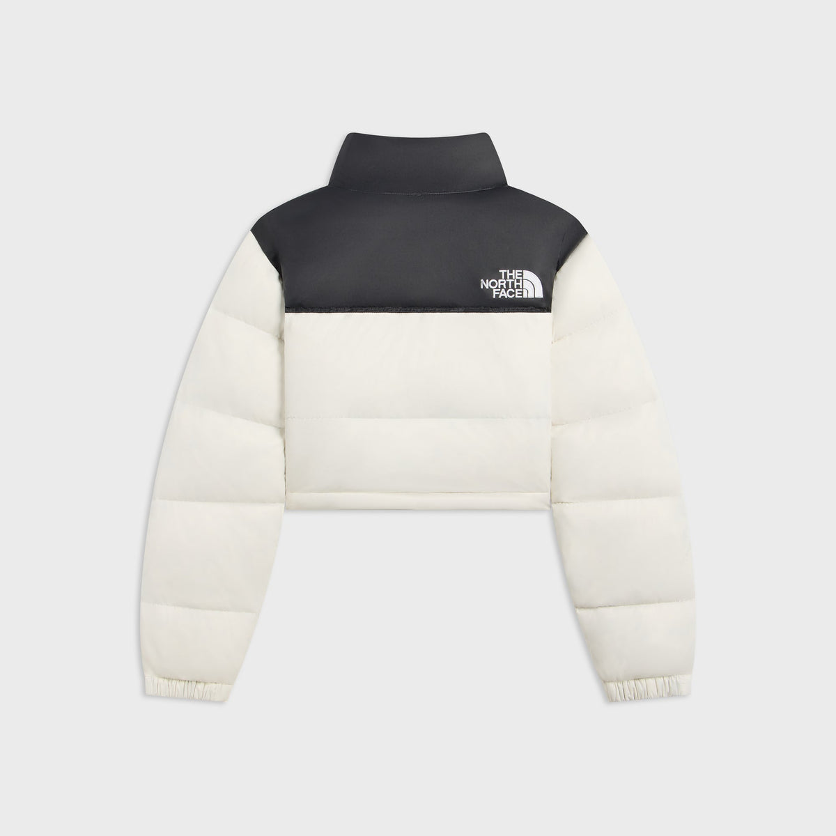 The North Face Women's Nuptse Short Jacket - White Dune / TNF Black