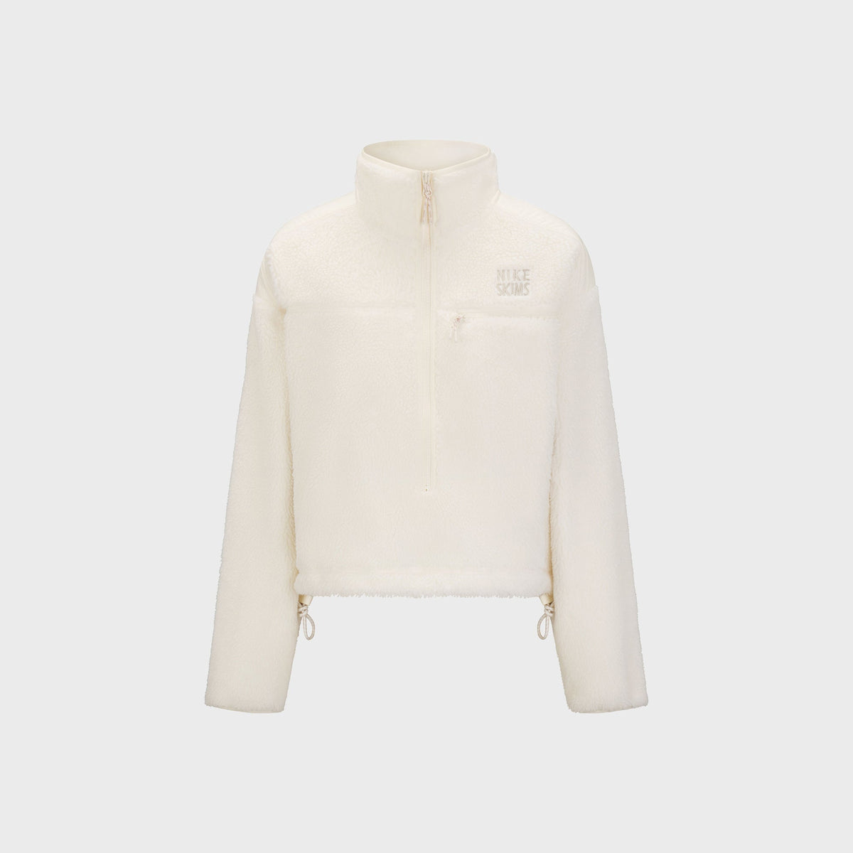 NikeSKIMS Sherpa Oversized Quarter Zip Jacket - Boulder / Obsidian