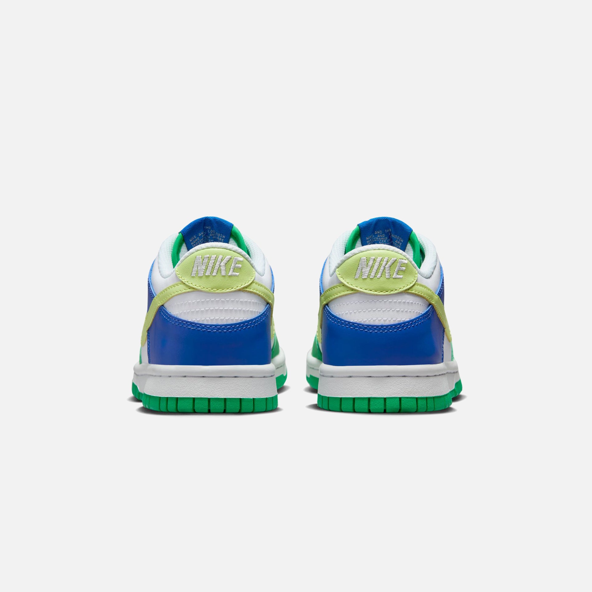 Nike Grade School Dunk Low - White / Light Lemon Twist / Stadium Green