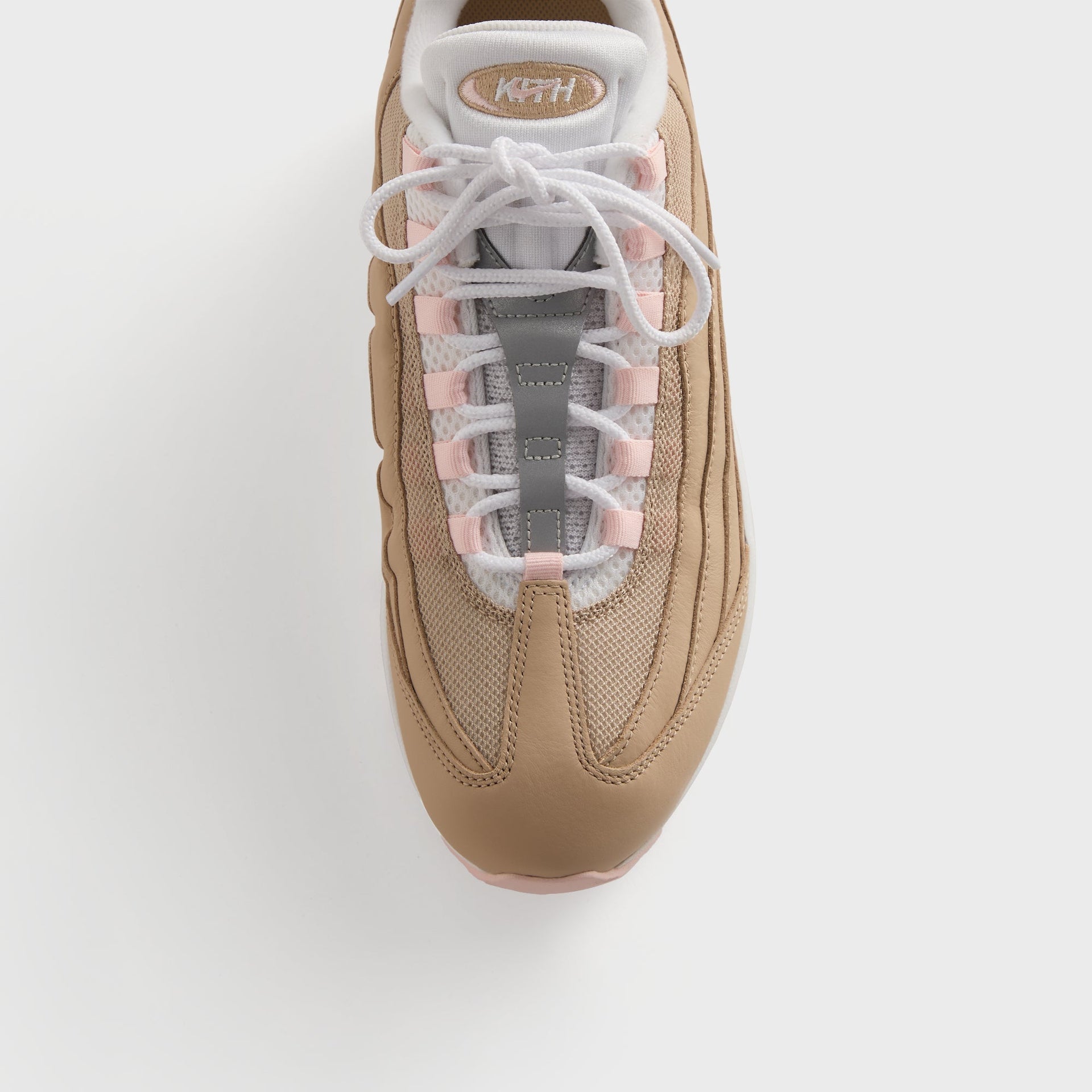 Kith for Nike Air Max 95 'Linen' tan footbed with large Kith Air logo and gold Kith tongue tag