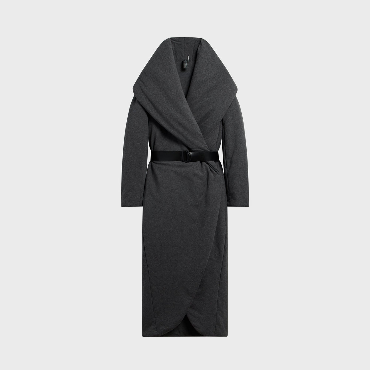 Norma Kamali Shawl Collar Maxi Coat - Dark Heather Grey