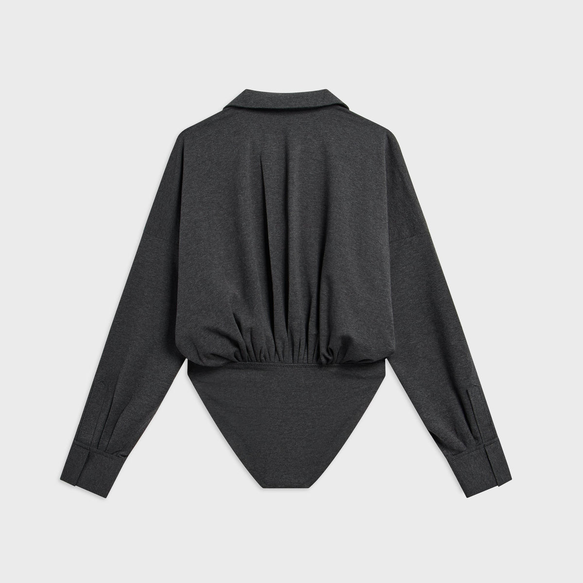 Norma Kamali Oversized NK Bodysuit - Dark Heather Grey