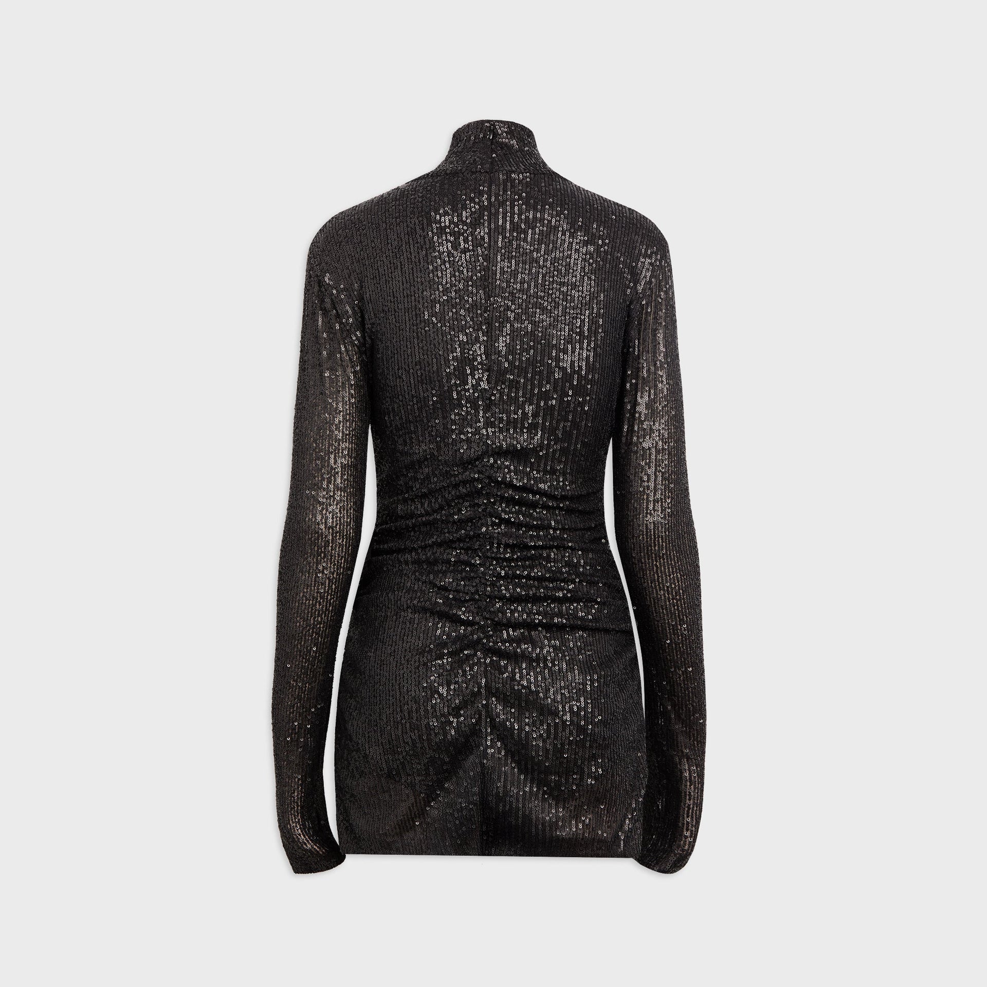 Norma Kamali Long Sleeve Turtleneck Pickleball Dress - Black Sequin