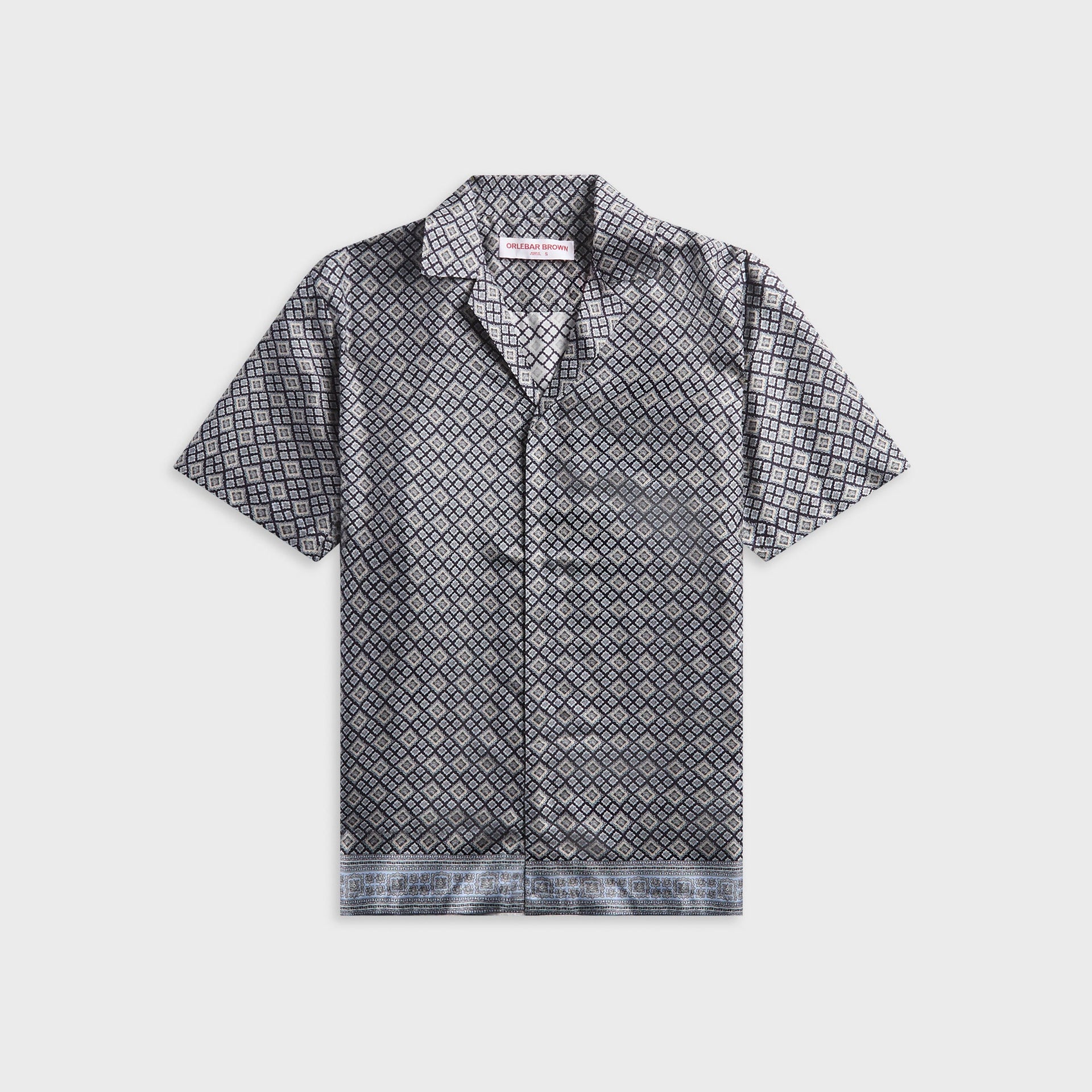 Orlebar Brown Maitan Silk Paisley Season Print Shirt - Night Iris