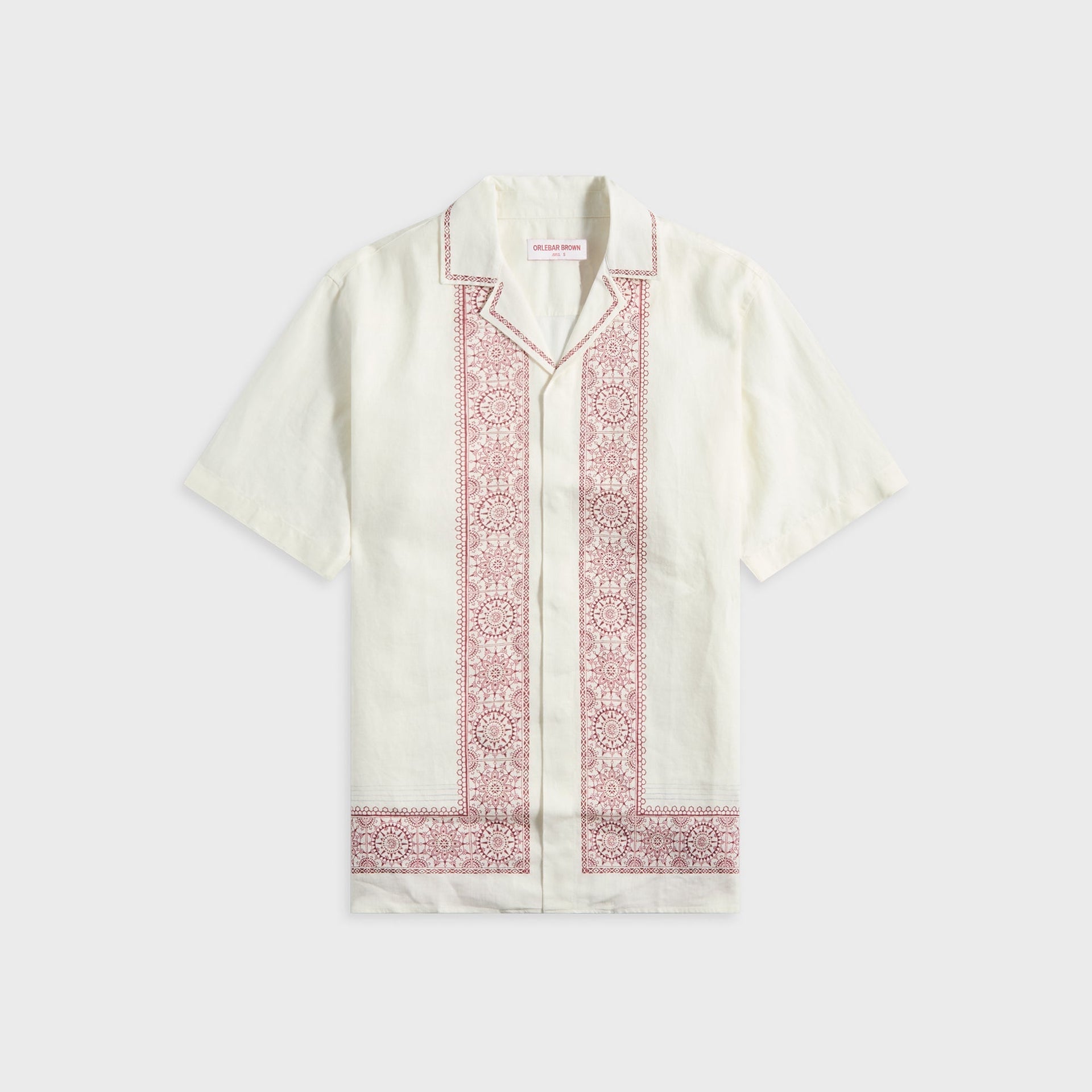 Orlebar Brown Maitan Linen Alchemy Shirt in Dark Ruby