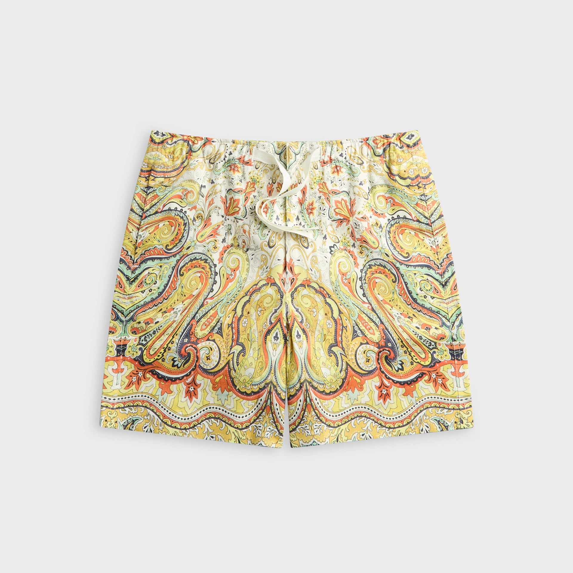 Orlebar Brown Alex Linen Relaxed Fit Short with Fairground Print - Multi / Vermillion