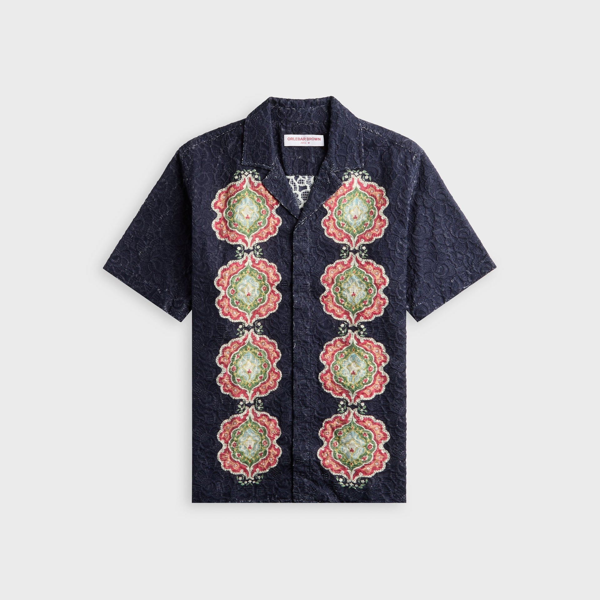 Orlebar Brown Relaxed Fit Broderie Anglaise Shirt - Night Iris