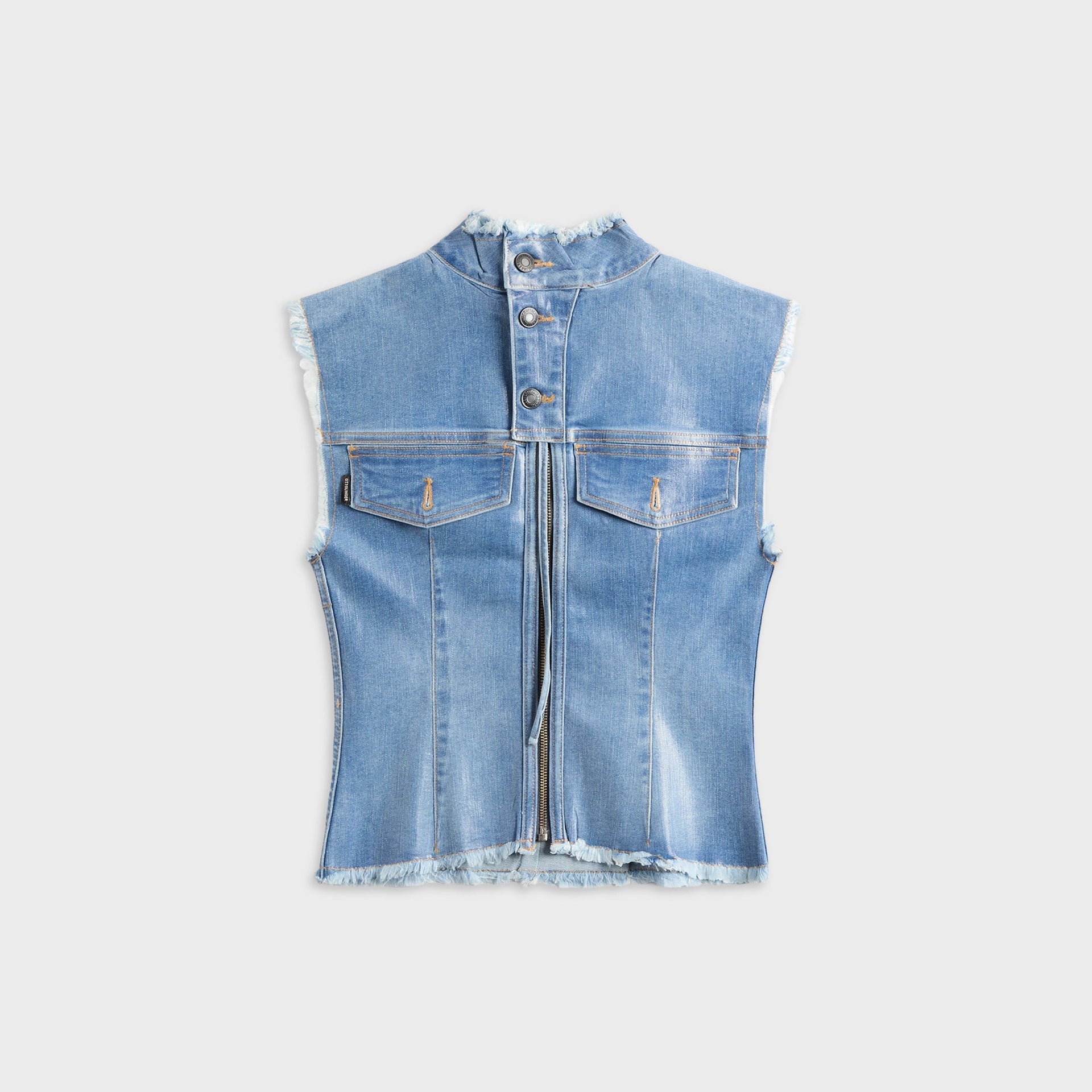 Ottolinger Glazed Denim Zip Top - Blue