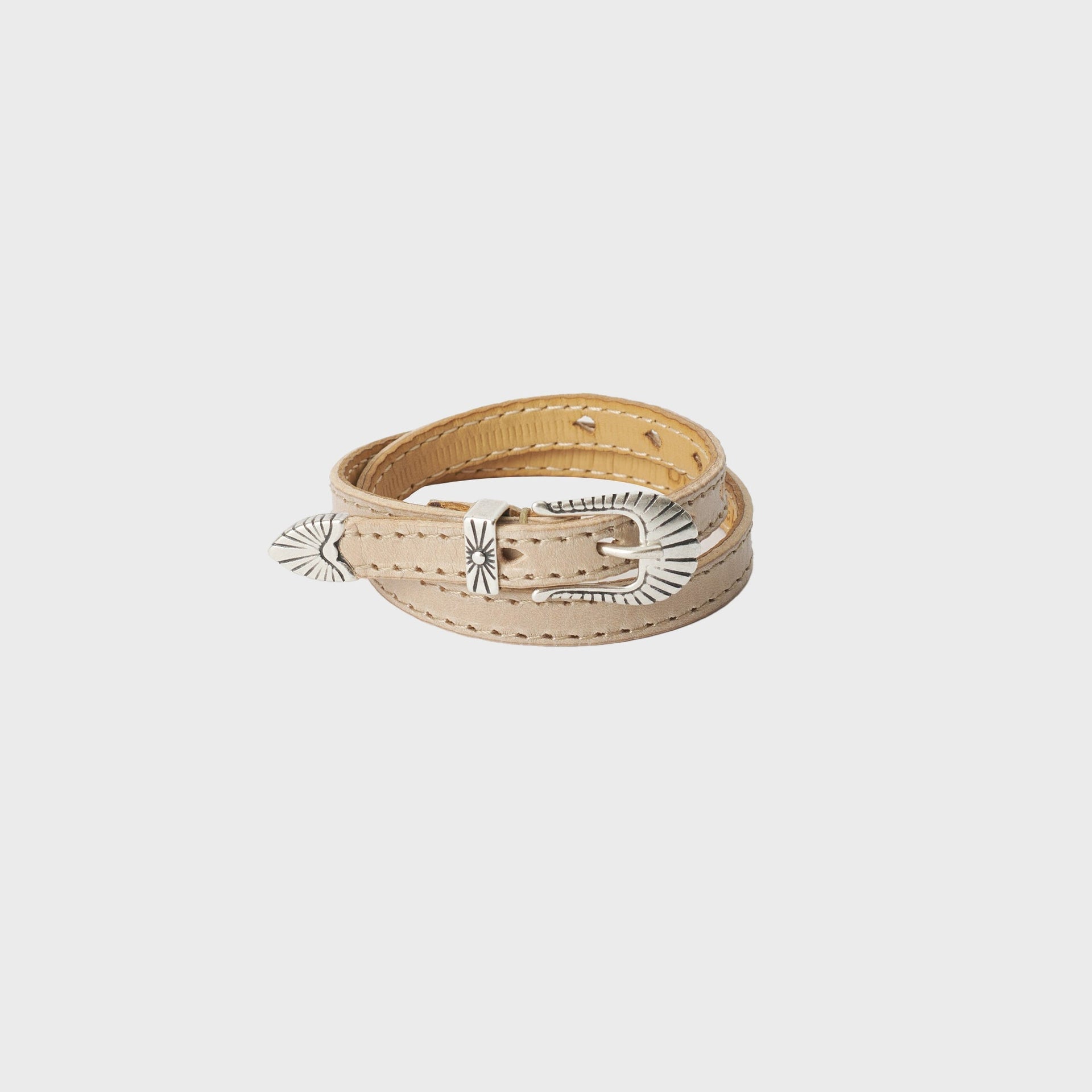 Our Legacy Cowboy Wrap Around Bracelet - Deep Ecru Leather