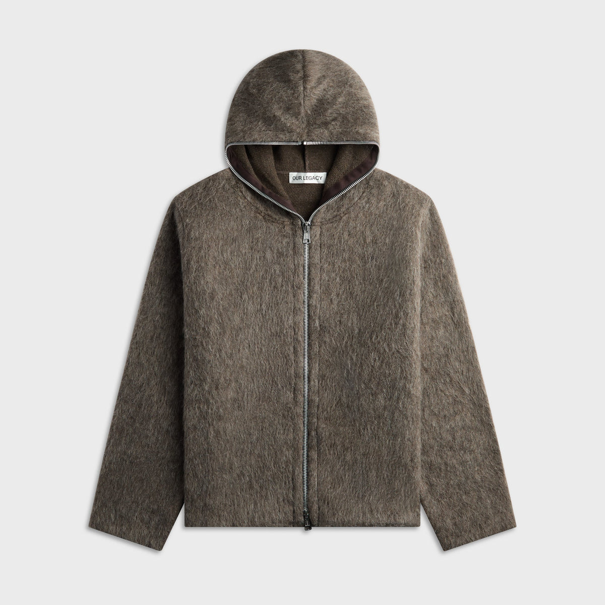 Our Legacy Full Zip Hood - Mole Grey Hairy Wool