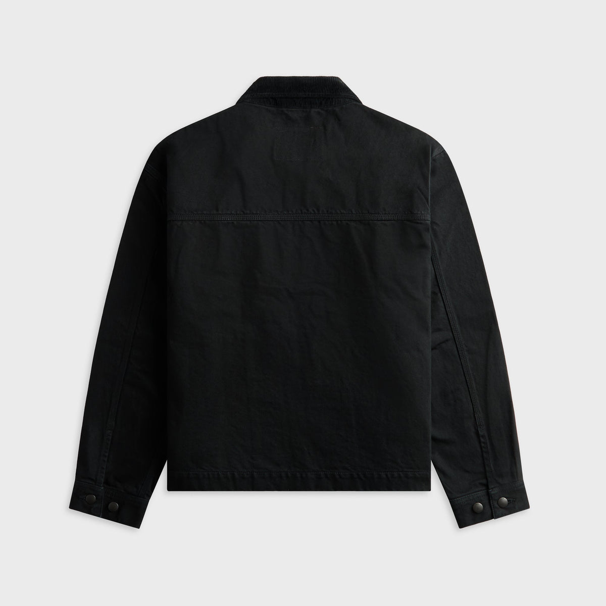 vowels Garment Dyed Zip Up Jacket - Black