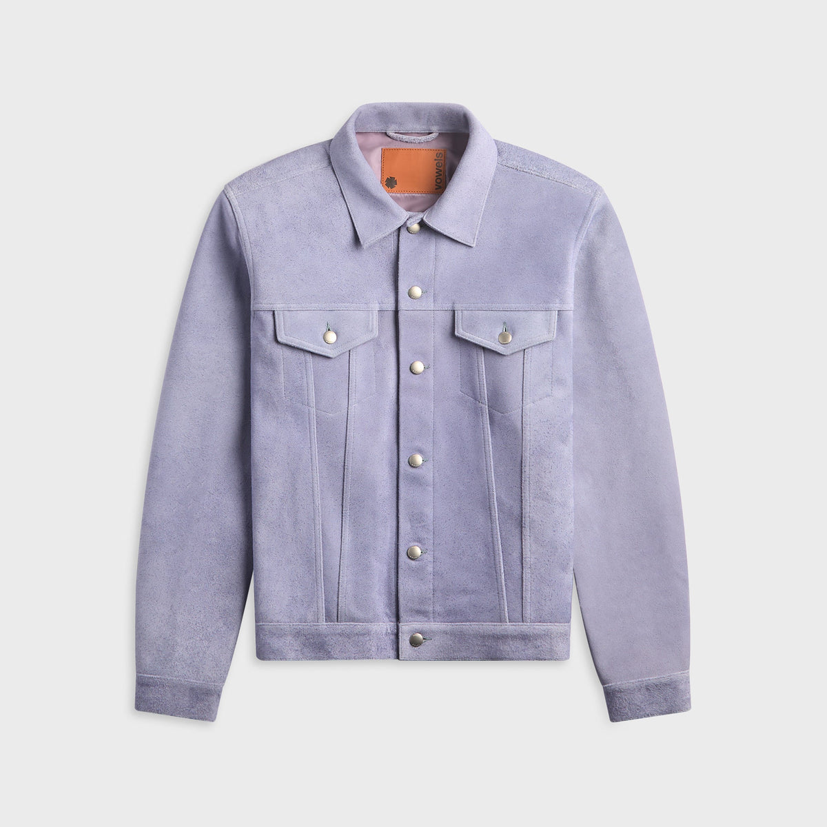 vowels Suede Trucker Jacket - Purple