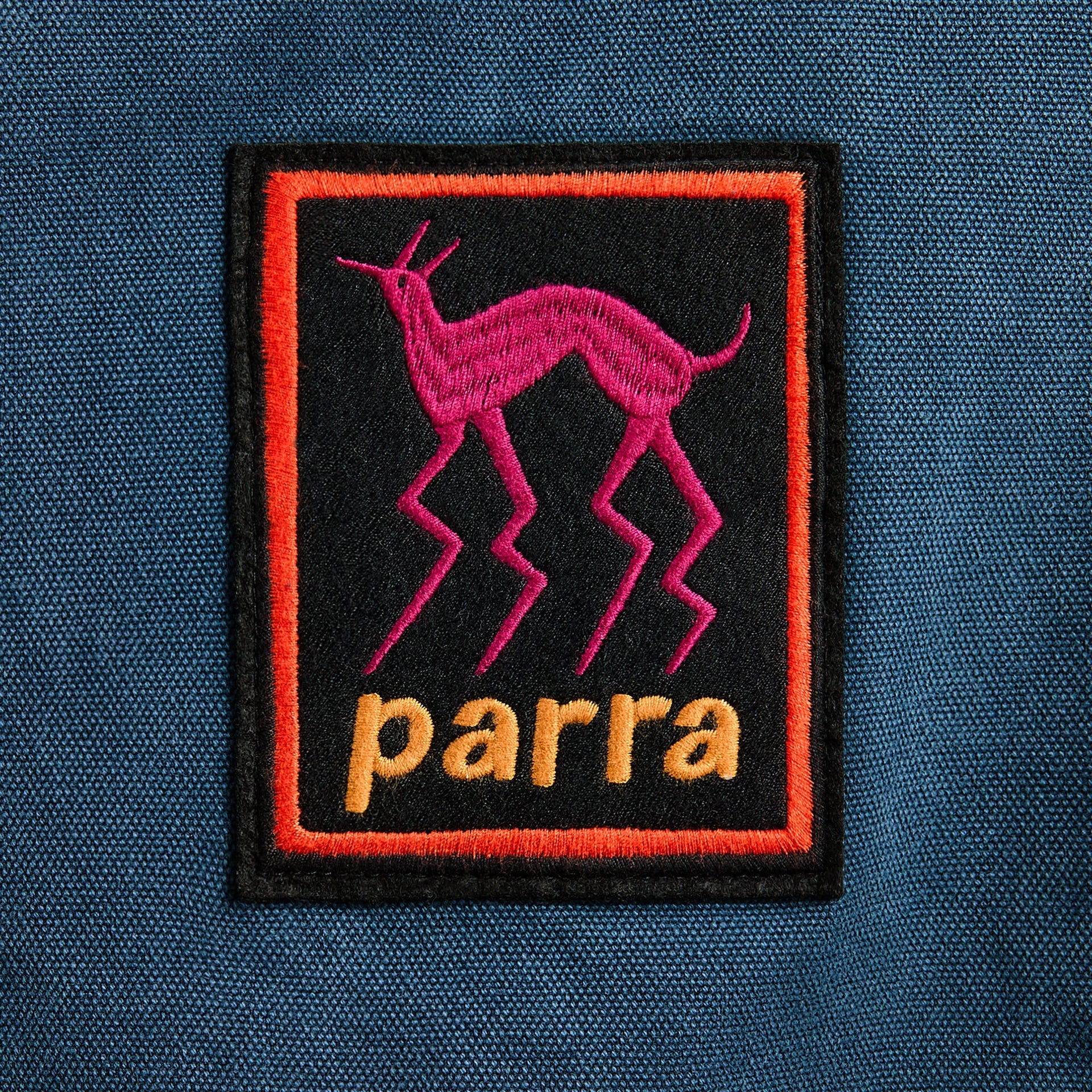 by Parra Skull Stalker Varsity Jacket in Washed Blue