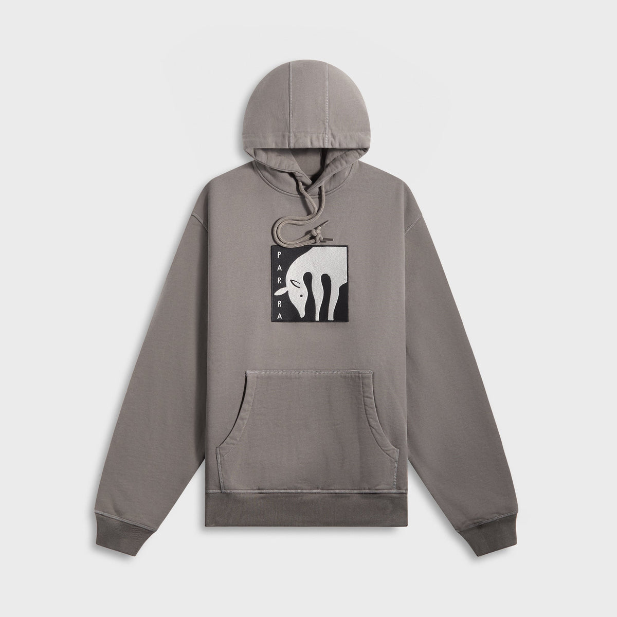 by Parra Get On The Donkey Hooded Sweatshirt in Washed Grey