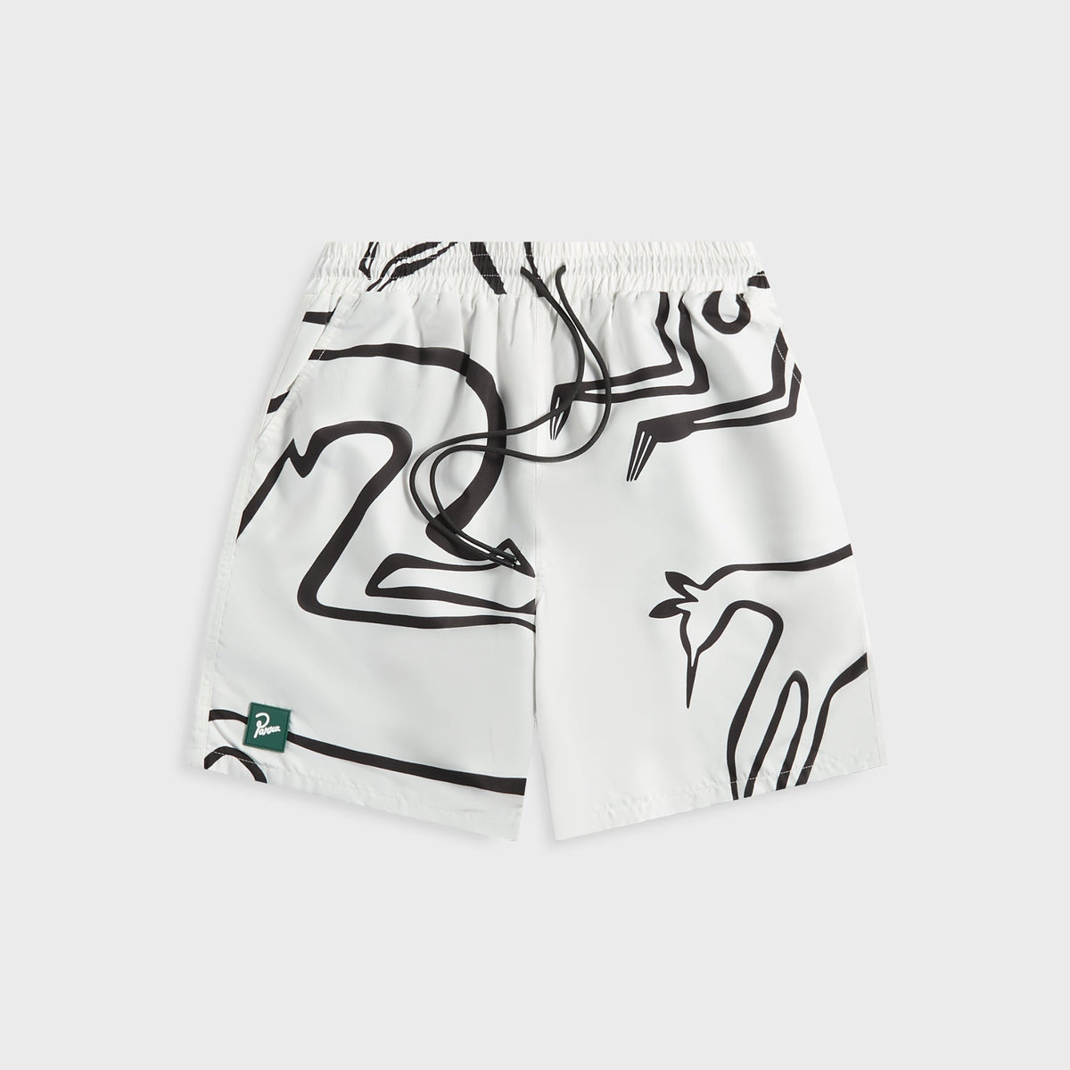 by Parra Yoga Walks Swim Shorts in White